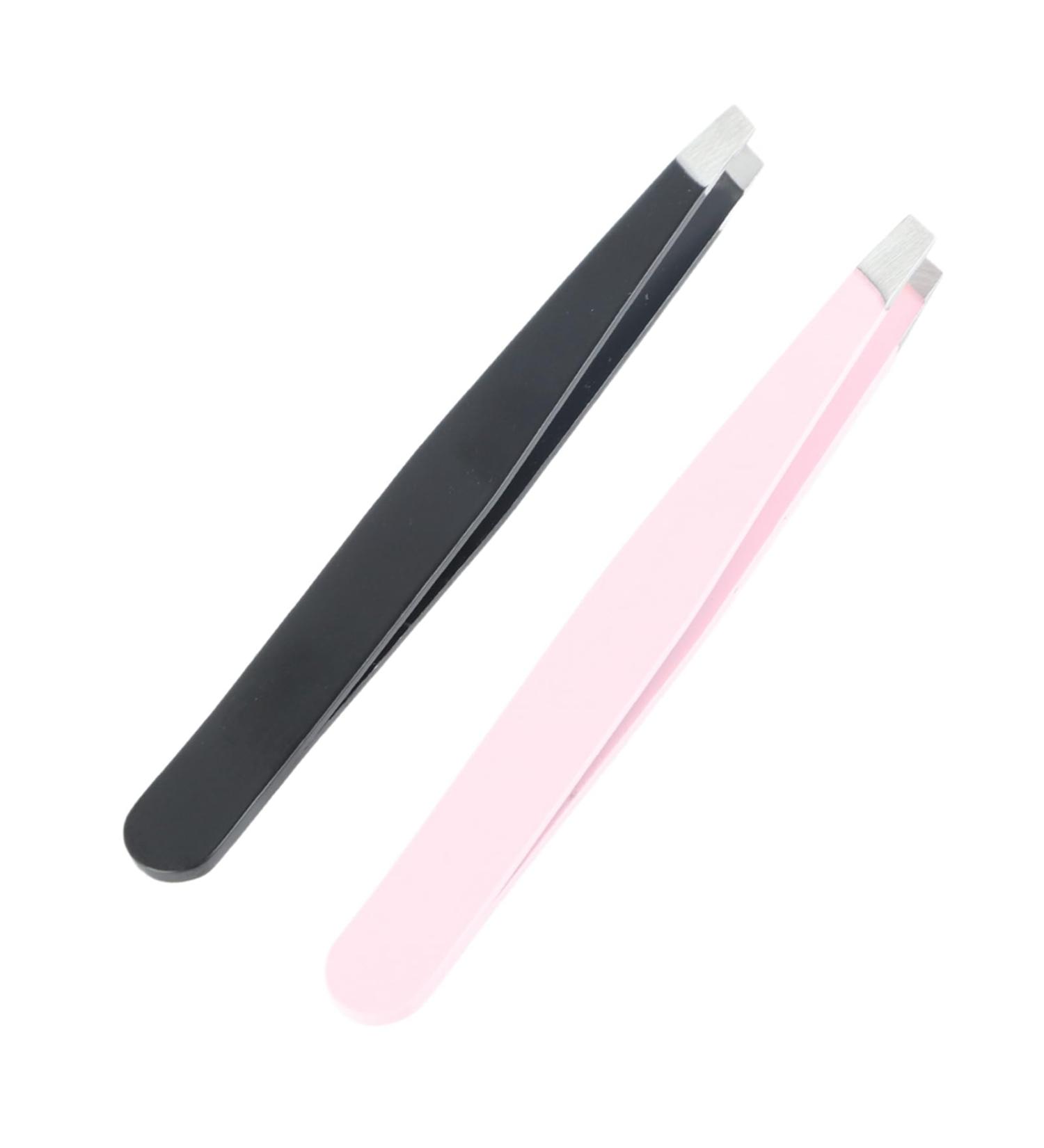2 Piece Set Tweezers for Hair Women Flat End Tweezers for Hair Women Stainless Steel Eyebrow Tweezers Hair Removal Clips Makeup Tool - Buy Online on GoSupps.com