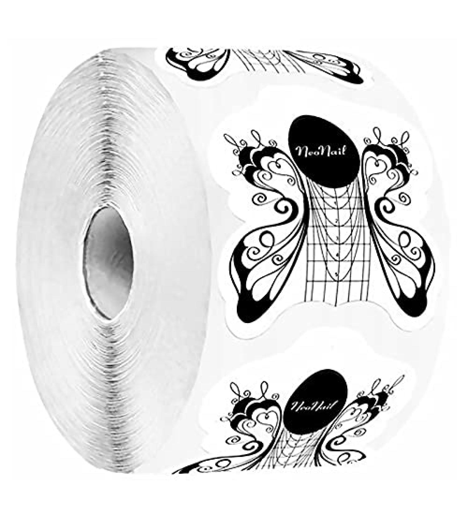 NeoNail Builder Nail Form 500 Pieces Builder Gel Polish Acrylic Tips Sticker Black