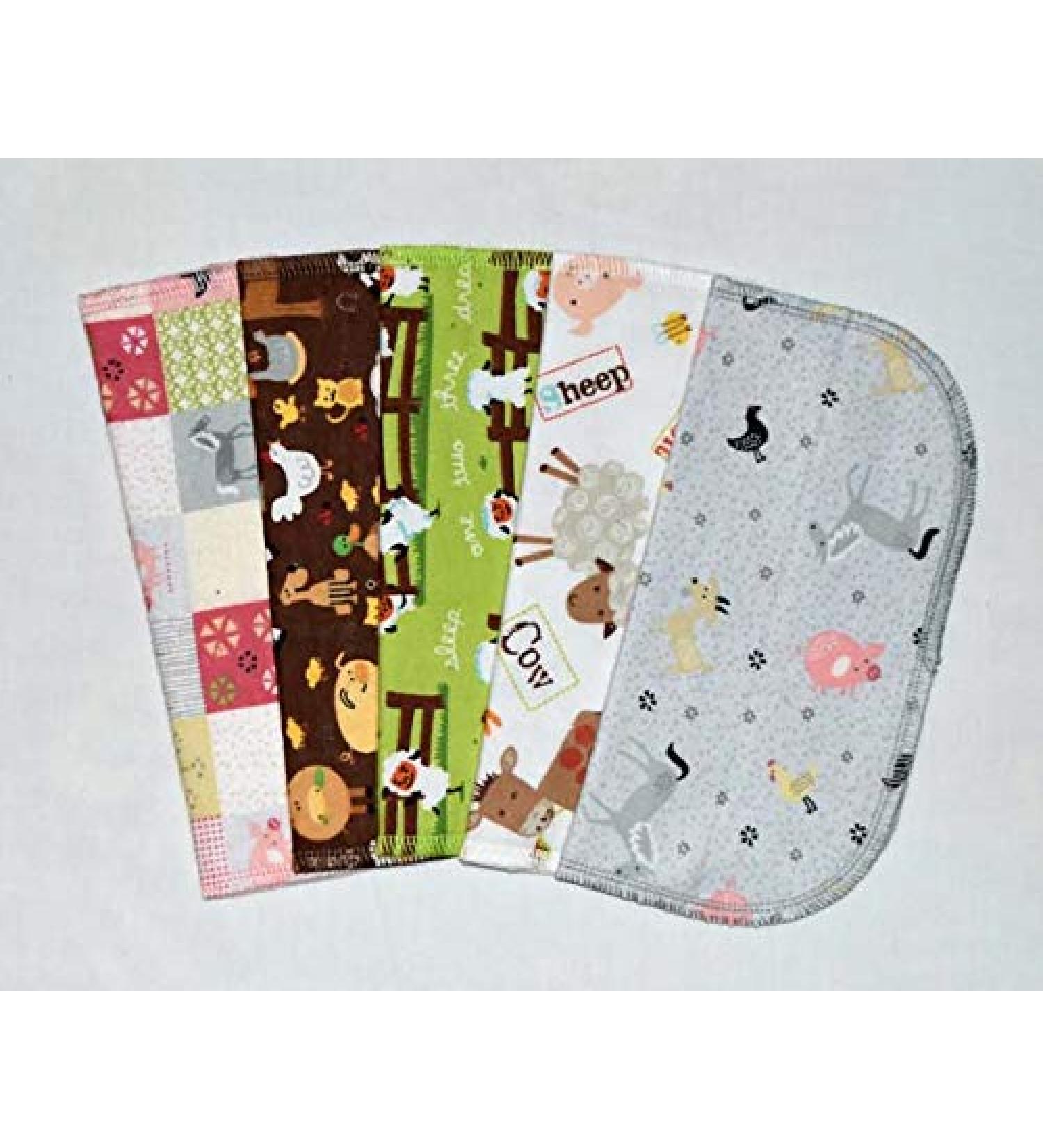 Farm Life 2 Ply Printed Flannel 8x8 Inches Set of 5 Little Wipes - Eco-Friendly, Reusable - Buy Online on GoSupps.com