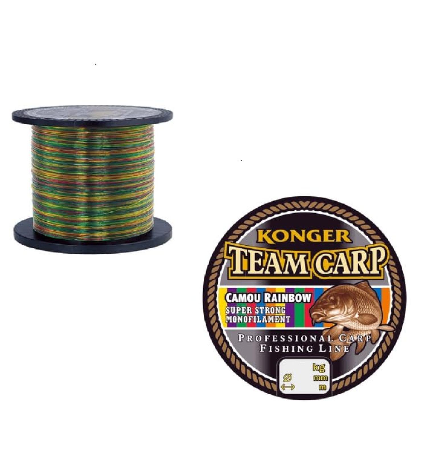 Konger fishing line Team CARP Rainbow spool 1000m monofilament carp line 0.30mm / 11.30kg