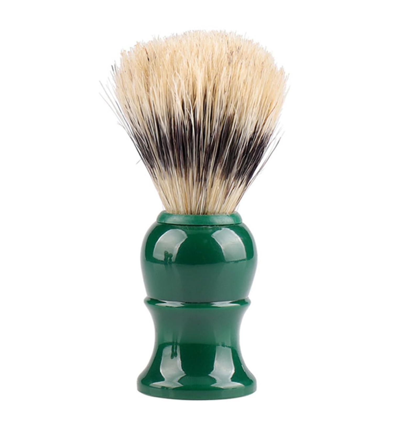 Premium Green Hair Shaving Brush - Safety Brush with Bristle Neck Sweep Handle - Ideal for Professional and Home Use - Buy Online on GoSupps.com