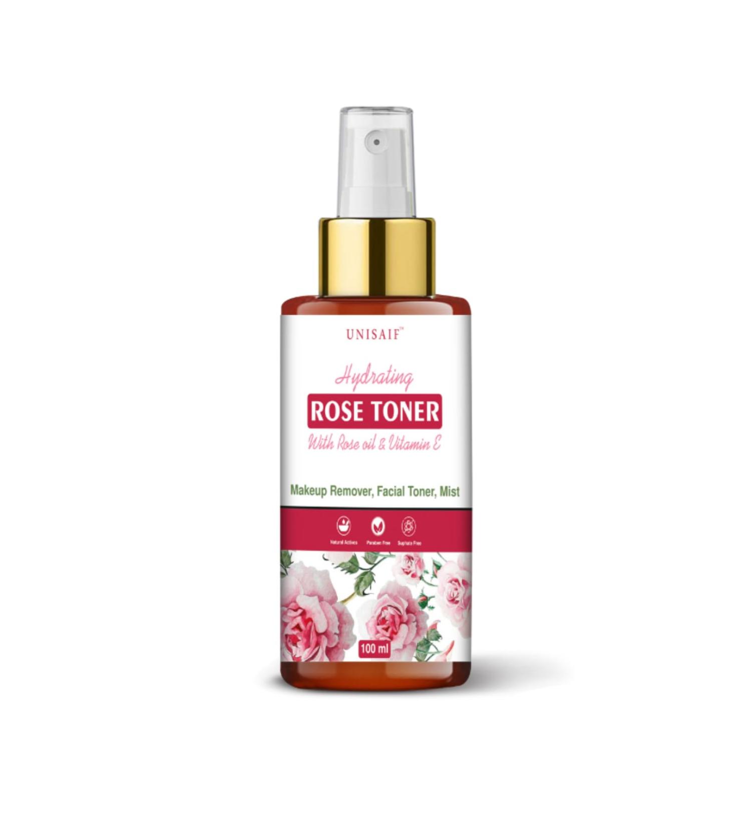 Rose Toner for Face | Hydrating Facial Mist & Makeup Remover | Acne Prone Skin Solution | 3.38 Fl oz (100 ml - Buy Online on GoSupps.com