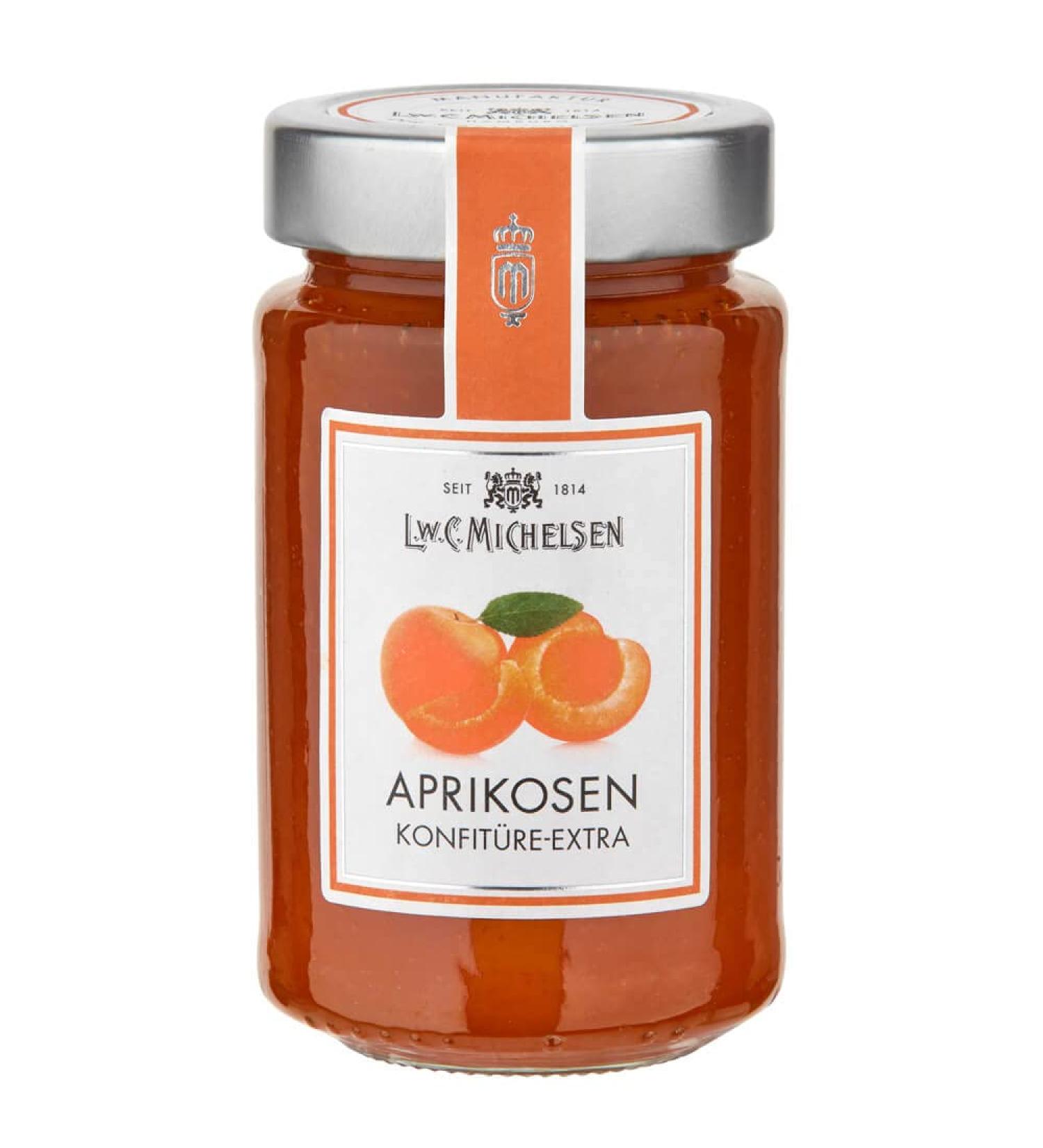 L.W.C. Michelsen Apricot Jam Extra (280g) - Sweet & Juicy All-Natural Aromatic Spreading for Breakfast Lovers | International Shipping Available - Buy Online on GoSupps.com