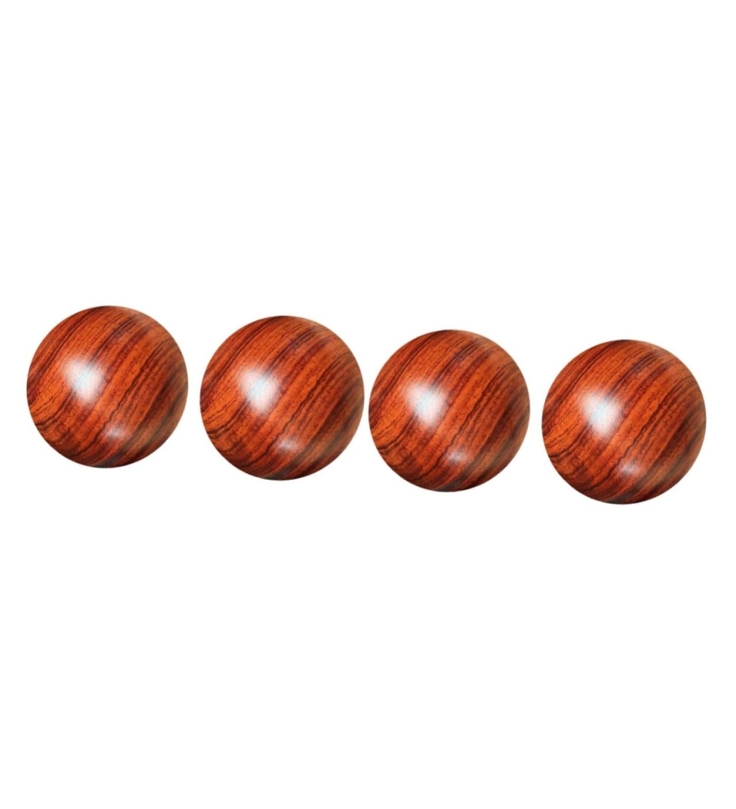 Solustre 4-Piece Solid Wood Massage Ball Set - Deep Tissue & Hand/Foot Massage Device for Relaxation & Fitness - Buy Online on GoSupps.com