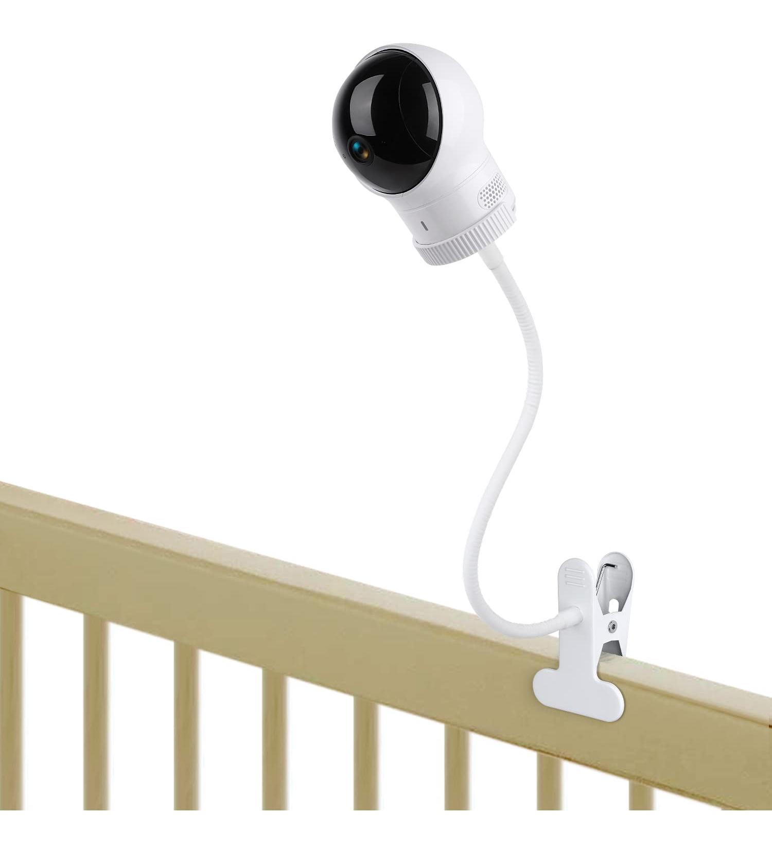 Flexible Gooseneck Clip Mount for Eufy Baby Monitor Camera - White | Easy Crib Installation Without Wall Damage - Buy Online on GoSupps.com