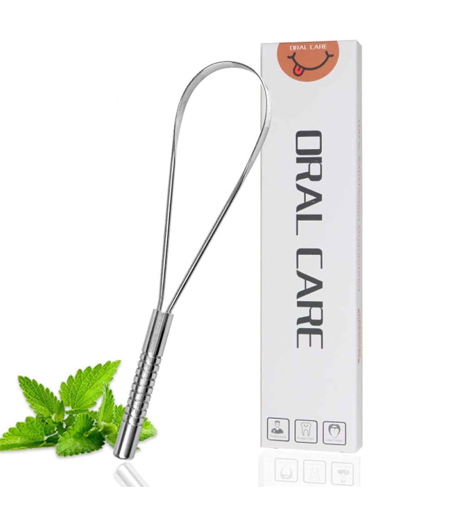Stainless Steel Tongue Cleaner 304 | Best Antimicrobial Ayurvedic Tongue Scraper for Bad Breath | Durable Handles - Buy Online on GoSupps.com