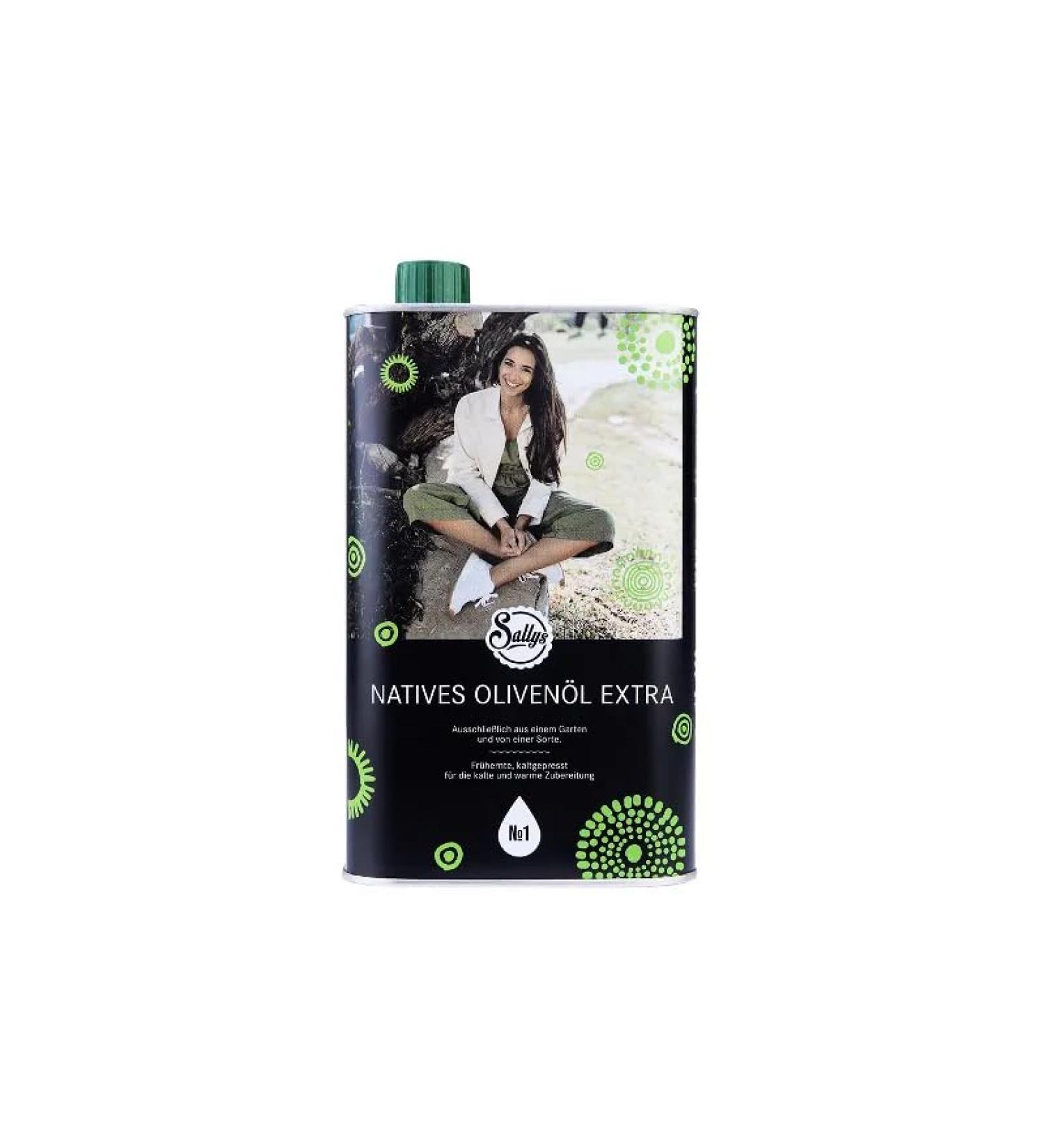 Sally's Premium Extra Virgin Olive Oil in Refill Can - Pure Varieties Early Harvest Cold Pressed - Handmade Bottles in znik - 1000ml - Excellent Olive Oil from - Buy Online on GoSupps.com