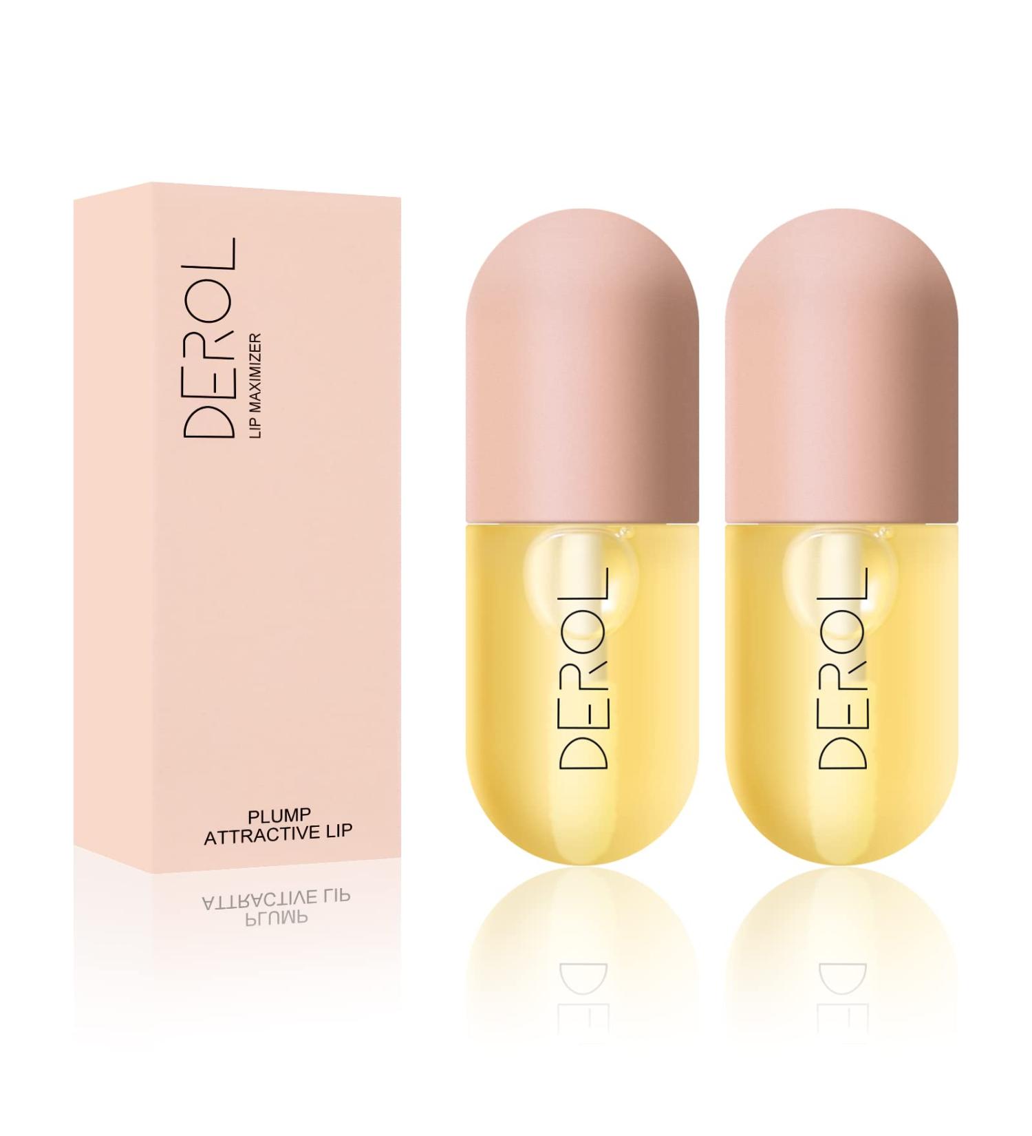 KYDA 2 Pcs Natural Lip Plumper Plant Extracts Lip Gloss Lip Plumping Balm for Fuller Lips & Hydrated Beauty Lips Moisturizing Clear Lip Enhancer 2pcs - Buy Online on GoSupps.com