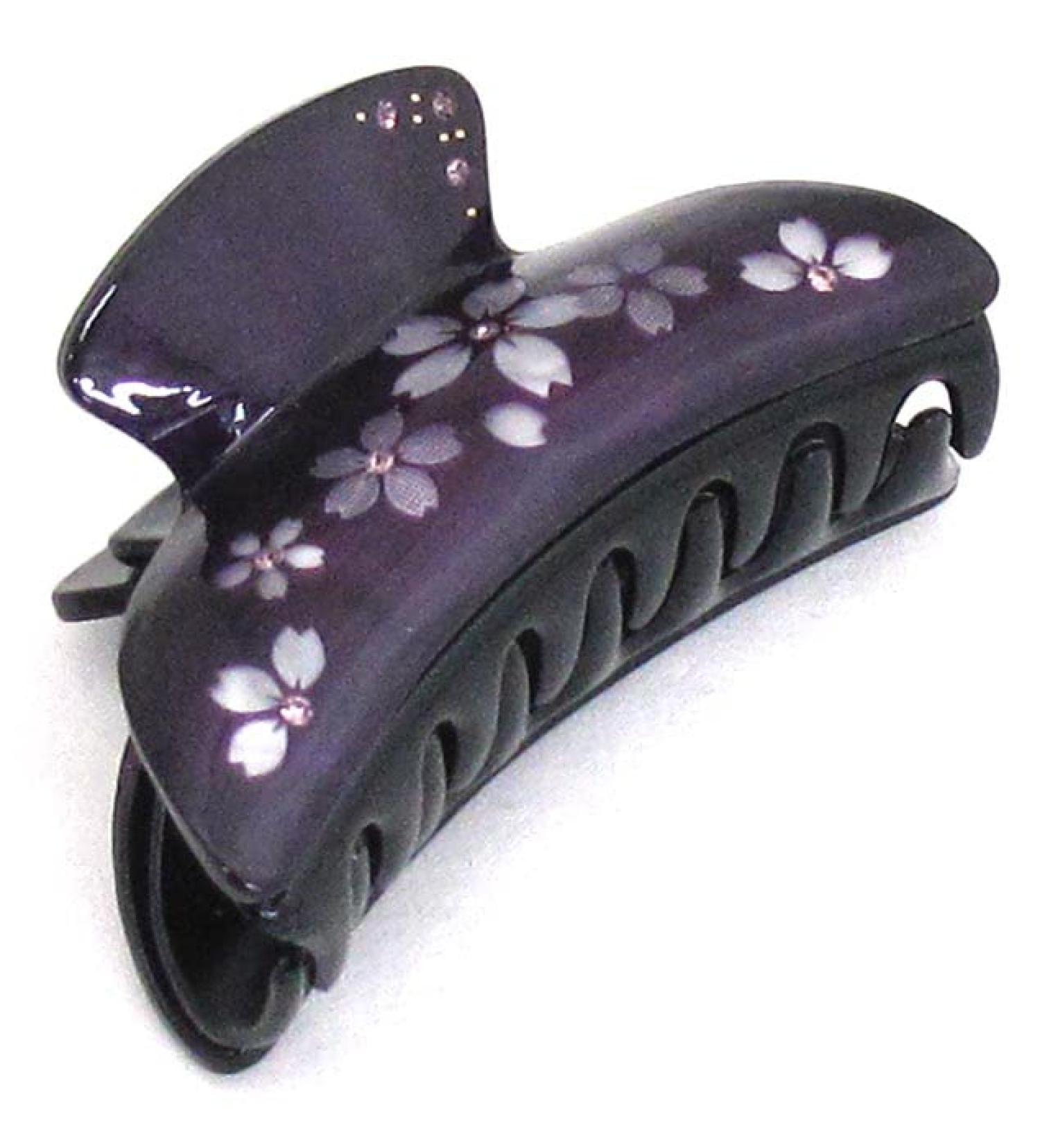 Japanese Sakura Hair Claw Clip - Cute Kawaii Design in Purple - Buy Online on GoSupps.com