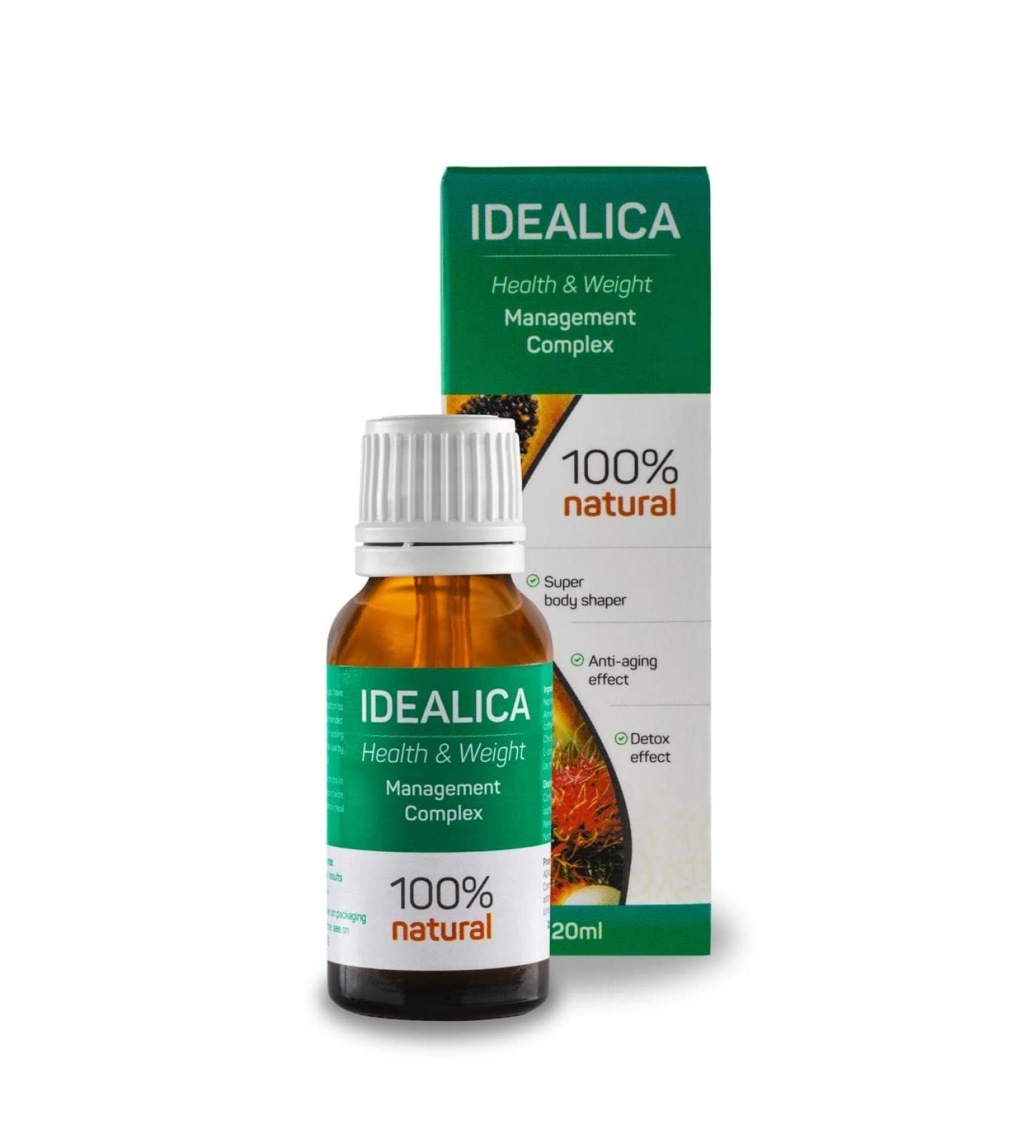 Idealica - 100% Natural Weight Loss Drops | Vegan Appetite Suppressant & Metabolism Booster | Control Weight with Vitamin B1 B12 & C | Tested Ingredients - Buy Online on GoSupps.com