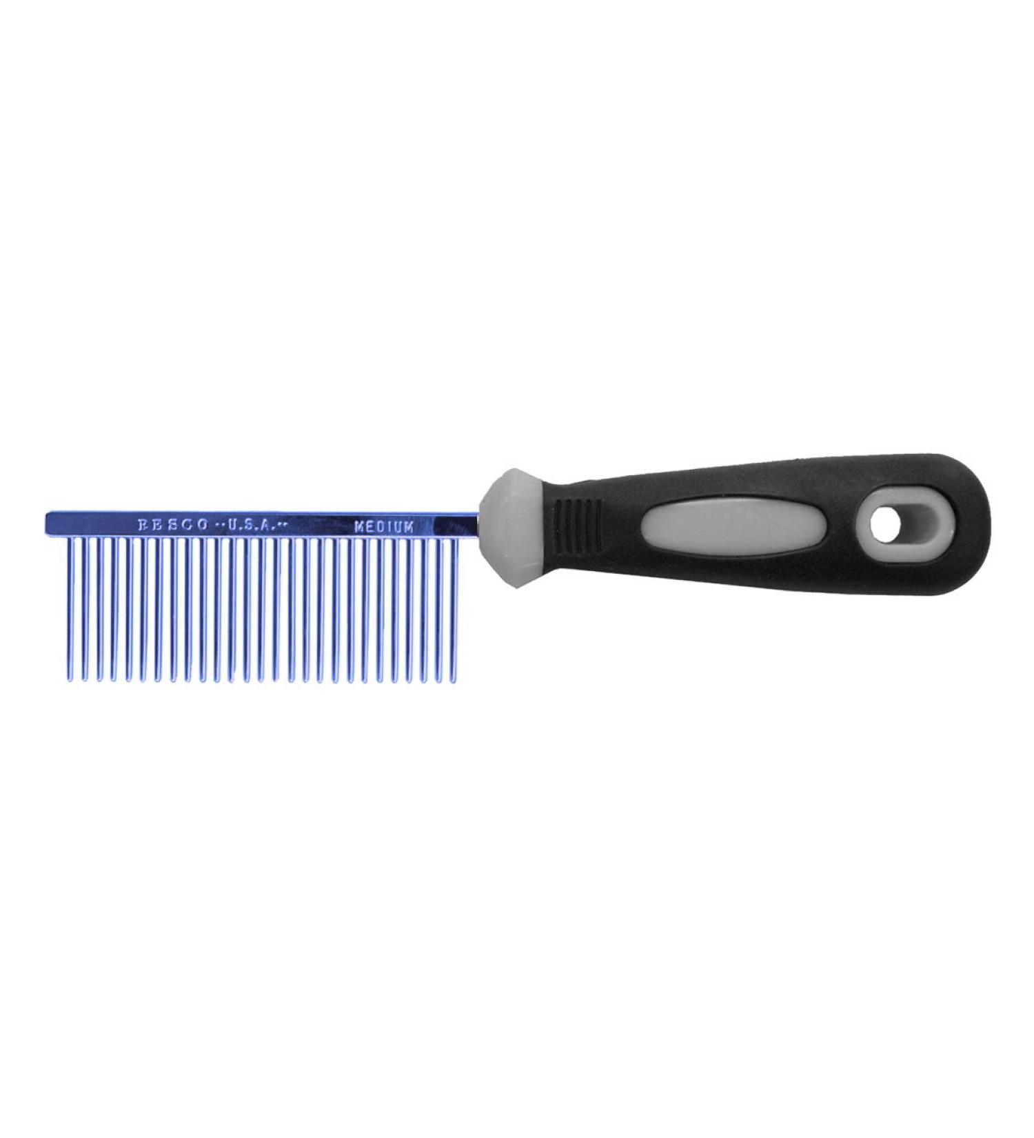 Resco Professional Anti-Static Dog Cat Pet Comb for Grooming Steel Pins Medium Tooth Spacing Candy Blue Medium Candy Blue - Buy Online on GoSupps.com