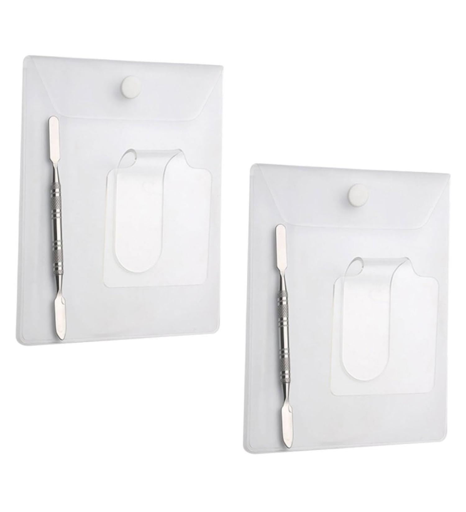 NOLITOY Acrylic Makeup Palette Set - 2pcs Handheld Mixing Trays for Blush Eyeshadow & Salon Use - Durable Stainless Steel Spatula Included - Buy Online on GoSupps.com