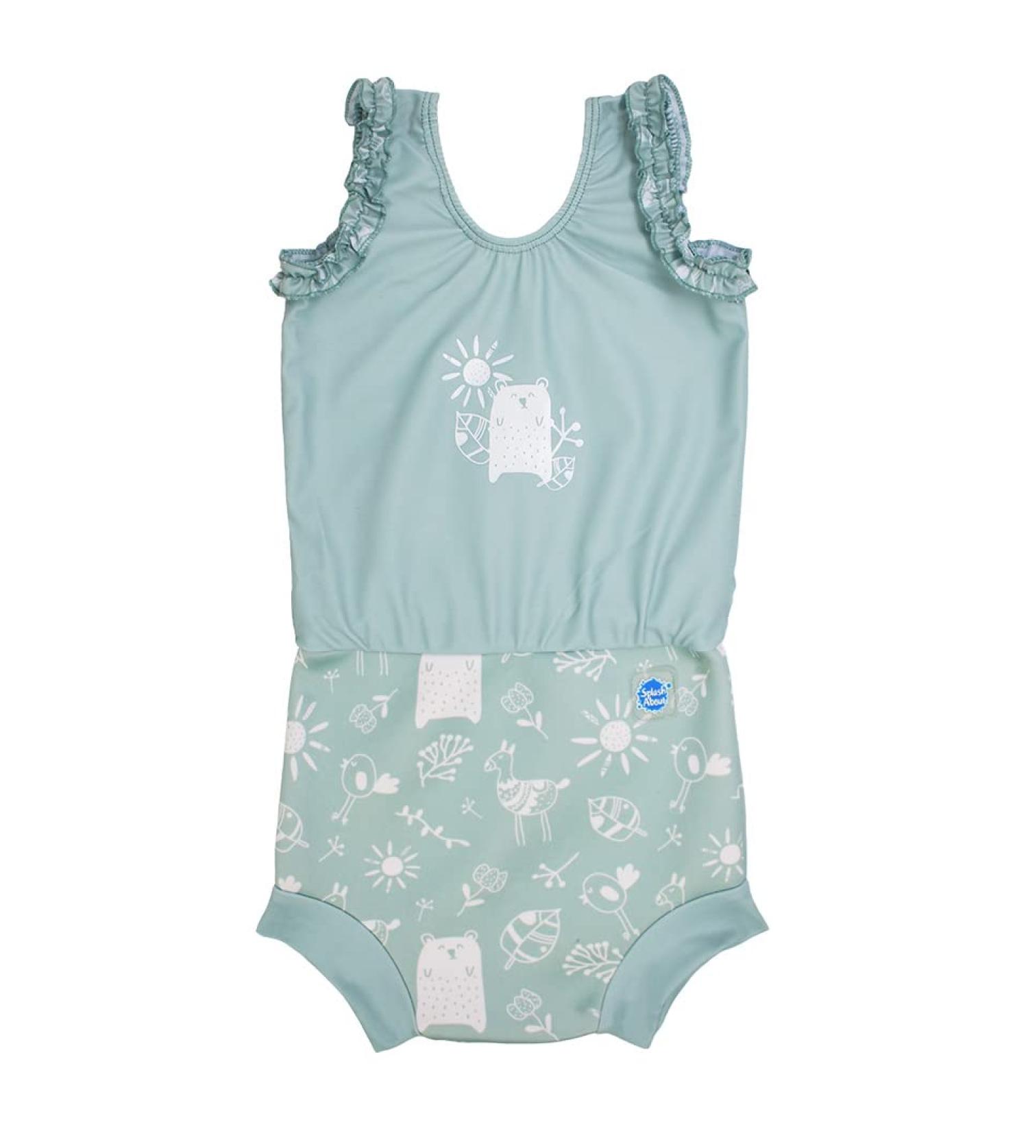 Splash About Happy Nappy Costume with Reusable Swim Nappy Sunny Bear 0-4 Months