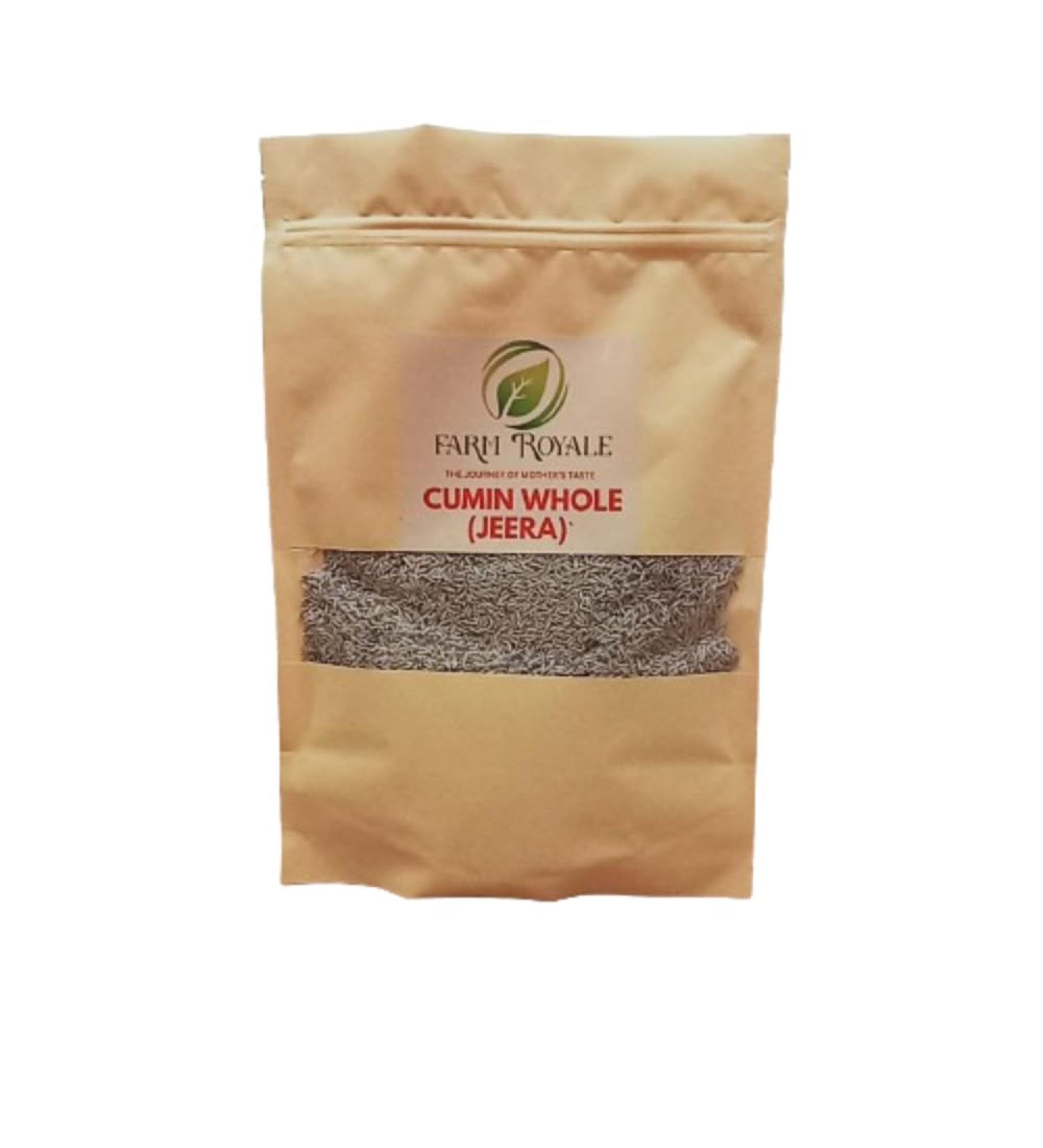 Farm Royale Cumin Whole(Jeera)||500g*10pkt(5kg)||100% Pure and Natural||Shudh||Handpicked Material||Export quality - Buy Online on GoSupps.com