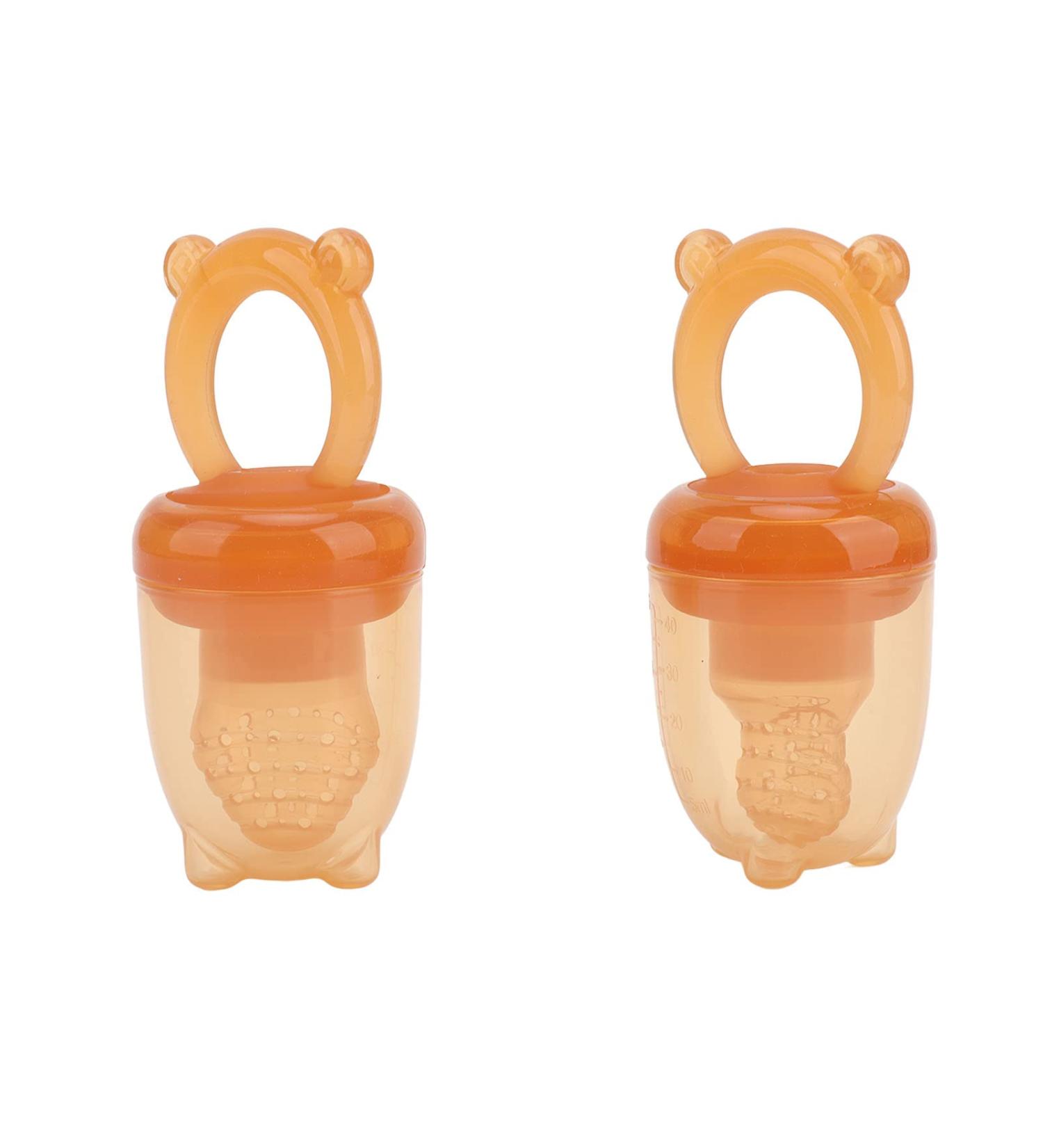2PCS Baby Fruit Feeder Set with Pacifier Clips - Silicone Teething Pacifiers for Babies & Toddlers - Leak Proof & Safe - Buy Online on GoSupps.com