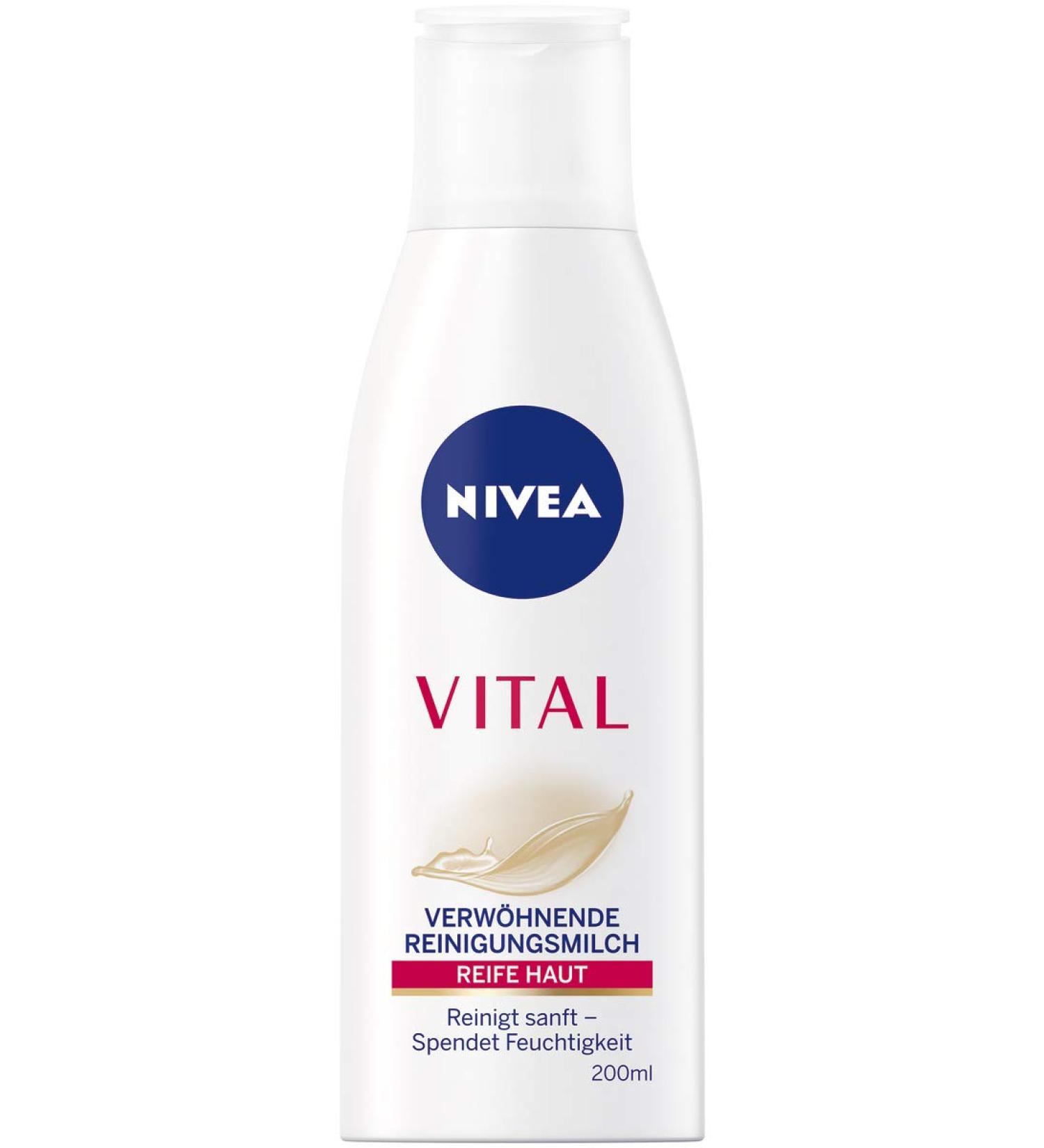 Nivea Vital Pampering Cleansing Milk 200ml - Gentle Makeup Remover & Moisturizing Facial Cleanser | International Shipping - Buy Online on GoSupps.com