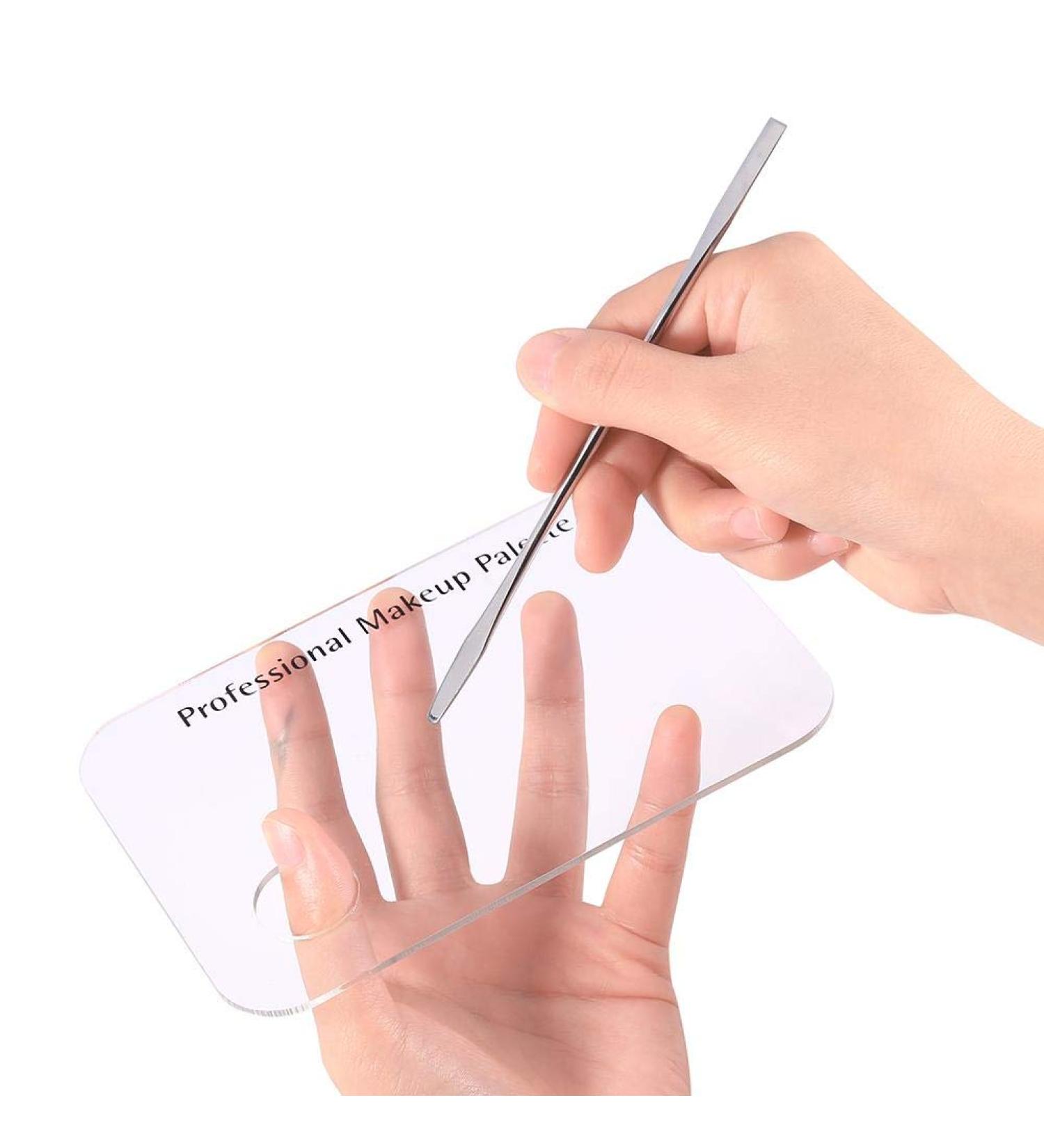 Rotekt Acrylic Makeup Palette with Spatula Set | Nail Art Mixing Tray & Cosmetic Tool Accessories for Perfect Application - Buy Online on GoSupps.com