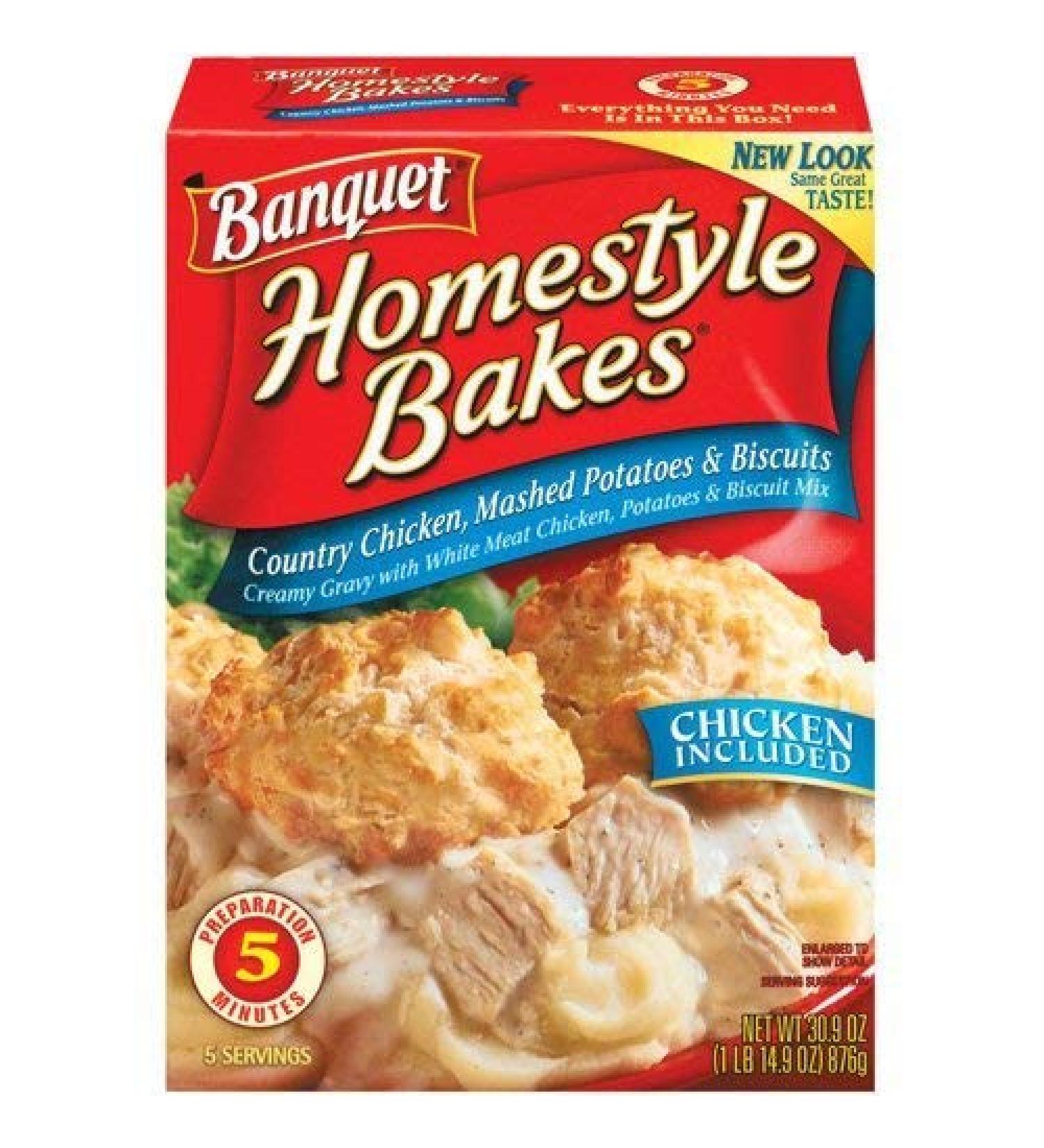 Banquet, Homestyle Bakes, Country Chicken & Mashed Potatoes, 30.9oz Box (Pack of 3)
