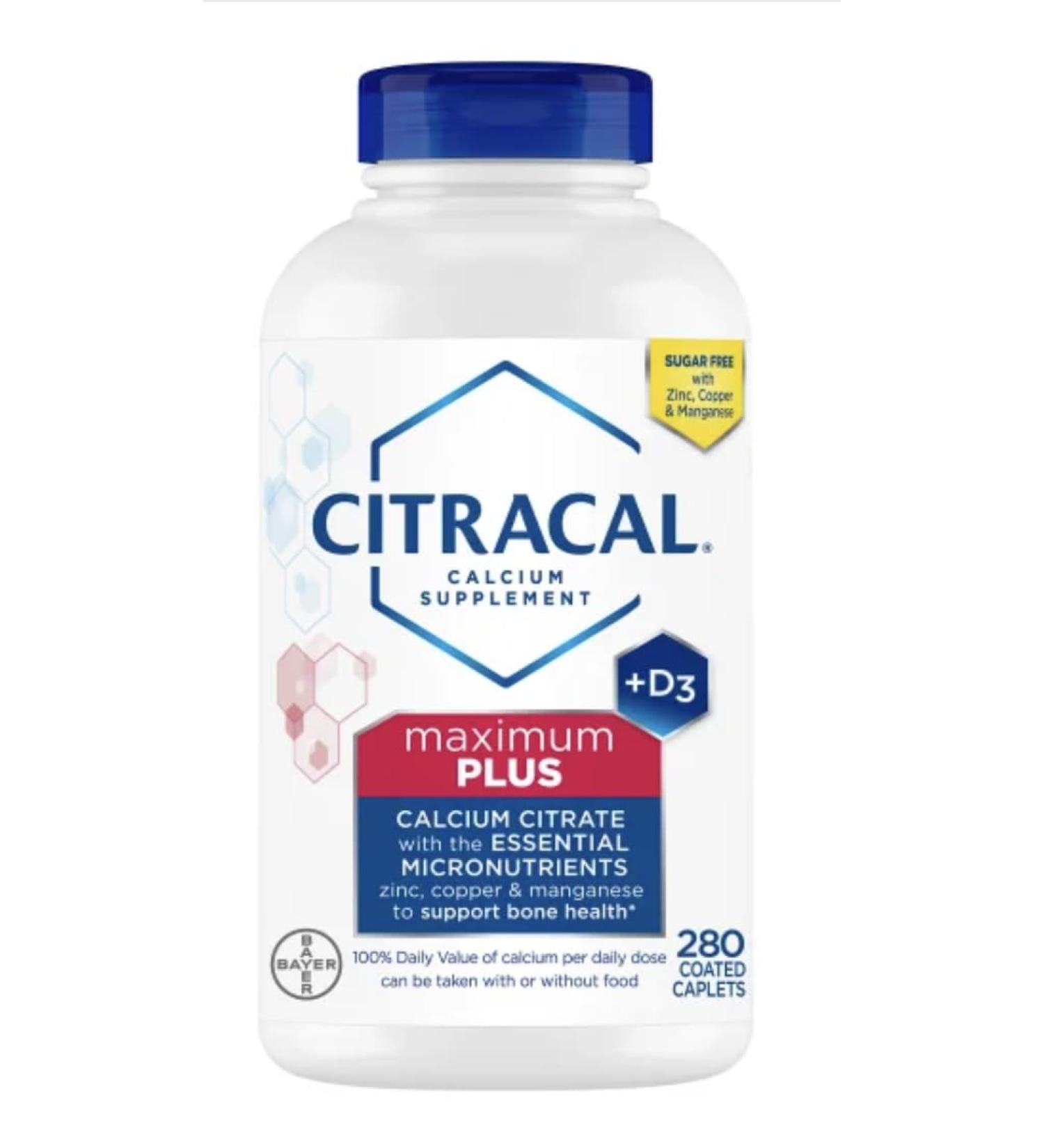 Citra-Cal+D3 Supplement with Zinc Copper Magnesium Maximum Plus 280 Count