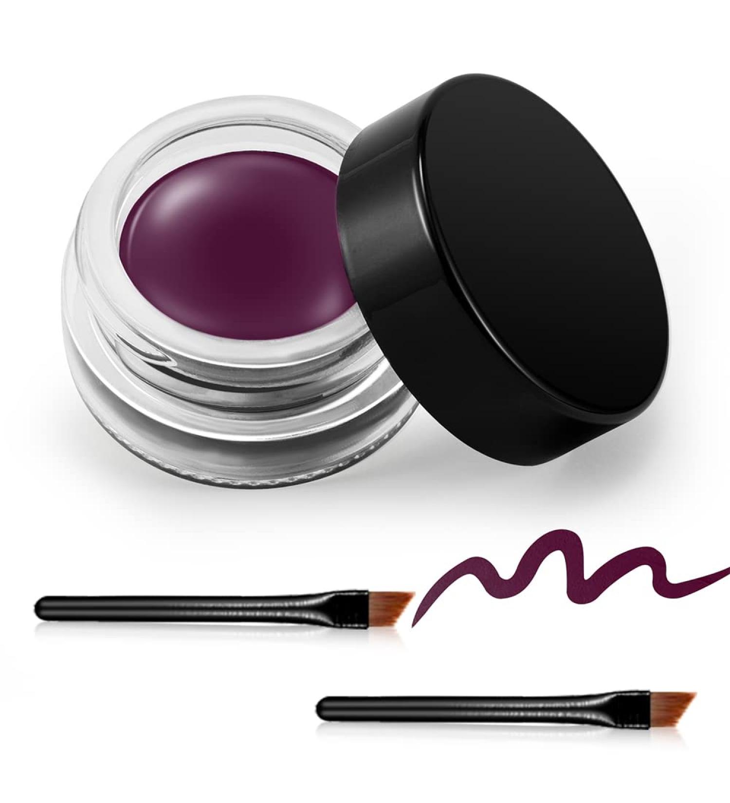 Erinde Waterproof Gel Eyeliner - Smudge-Proof Cream Eyeliner with High-Intensity Pigments | Long Lasting & Water-Resistant | 09 Dark Purple - Buy Online on GoSupps.com