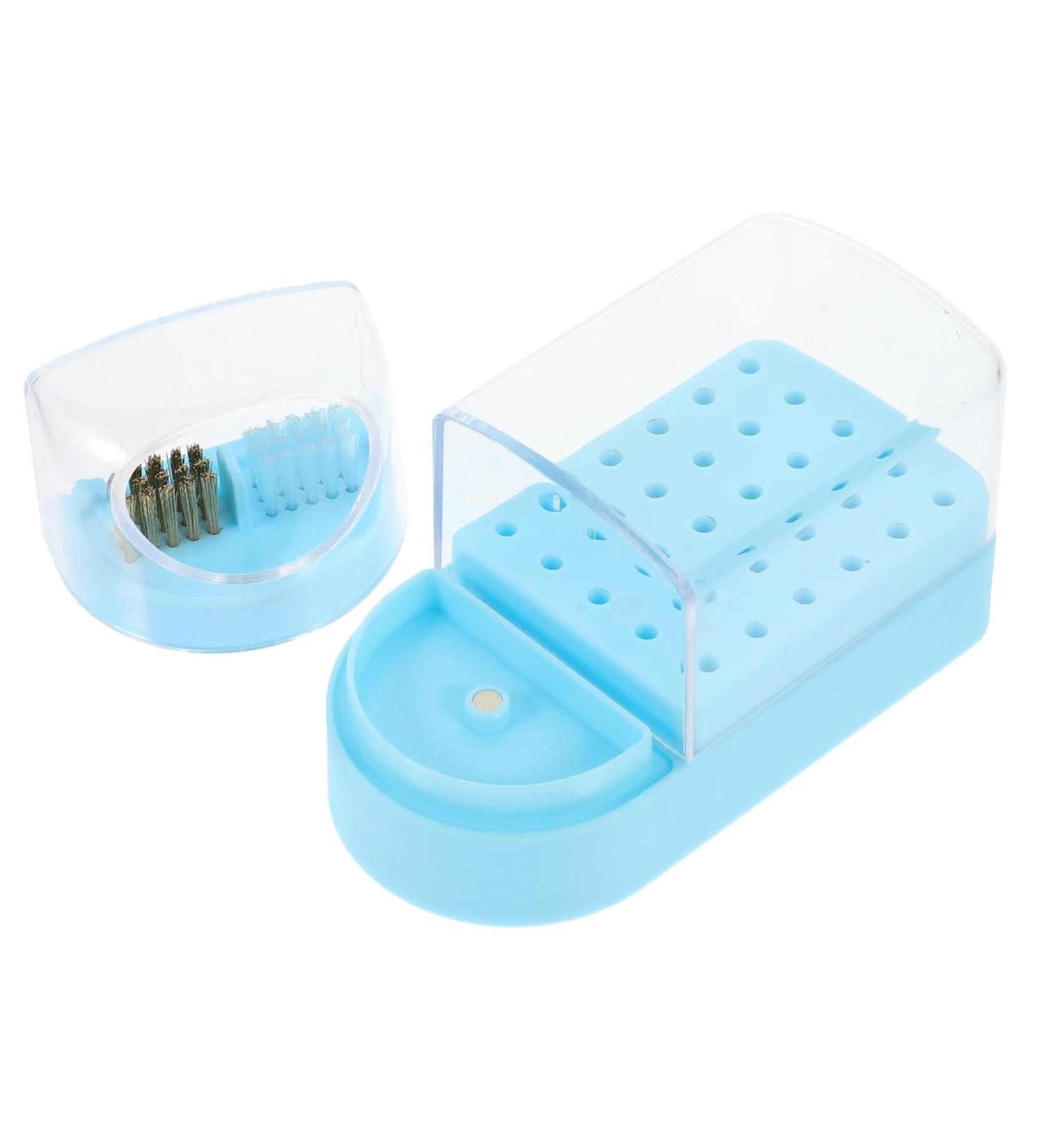 HAPINARY Nail Art Polishing Head Organizer Box Storage Rack Plastic Anti-dust Nail Bit Holder 12x6cm Blue - Buy Online on GoSupps.com