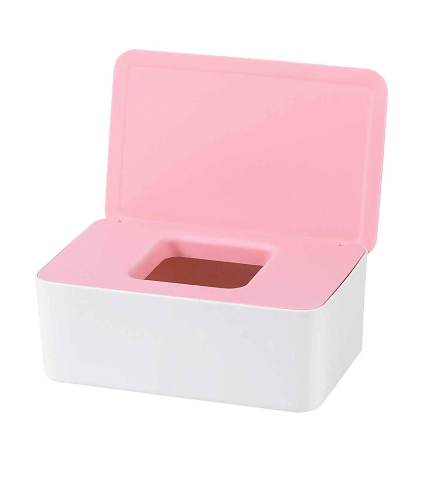 QKFON Storage Box for Wet Wipes - Versatile Napkin Holder for Home & Office - Stylish Pink White Design - Buy Online on GoSupps.com