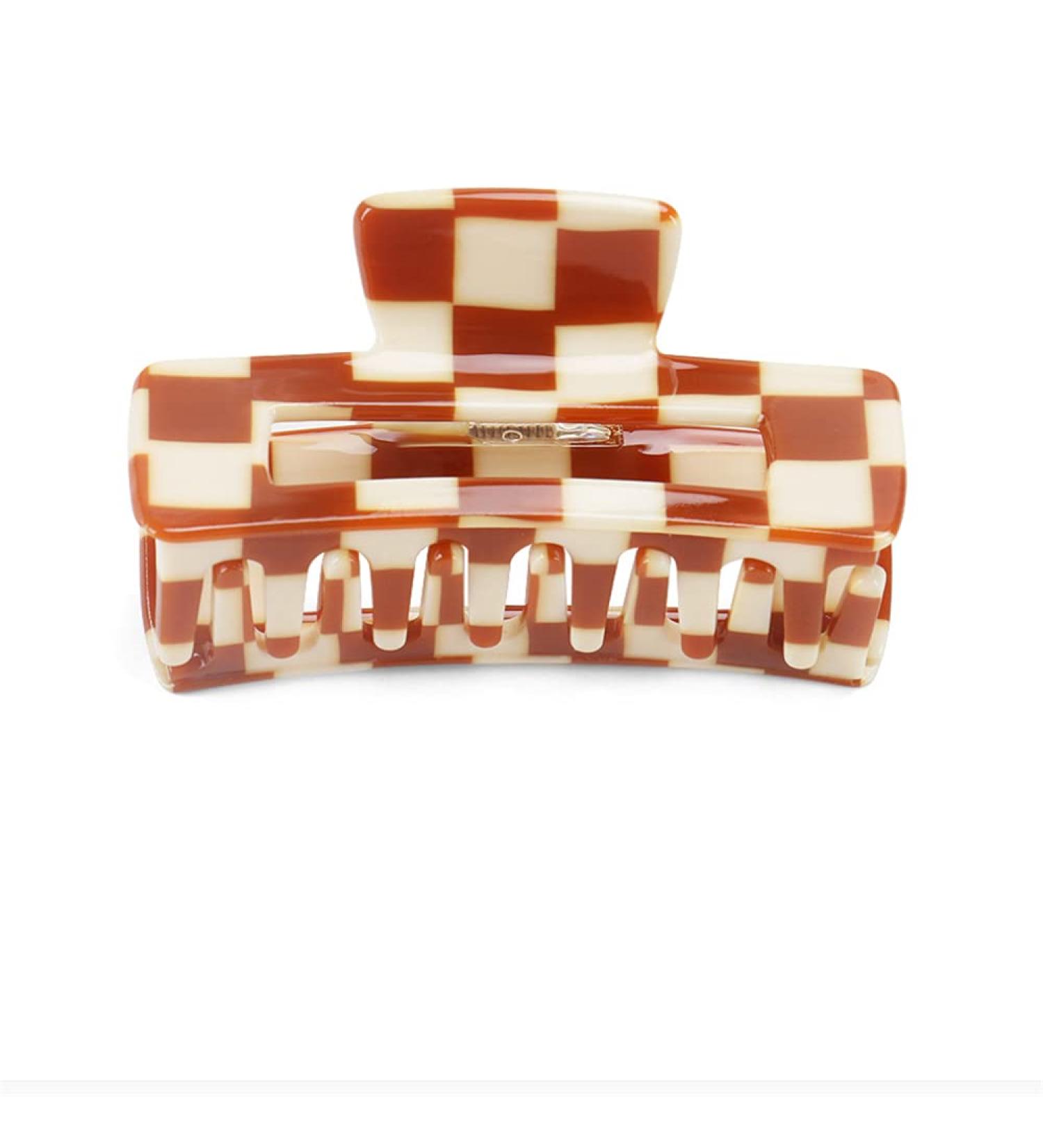 Multicolored Checkered Hair Claw Clip for Thick Hair - YOEMAYUNER (Kaffee) - Buy Online on GoSupps.com