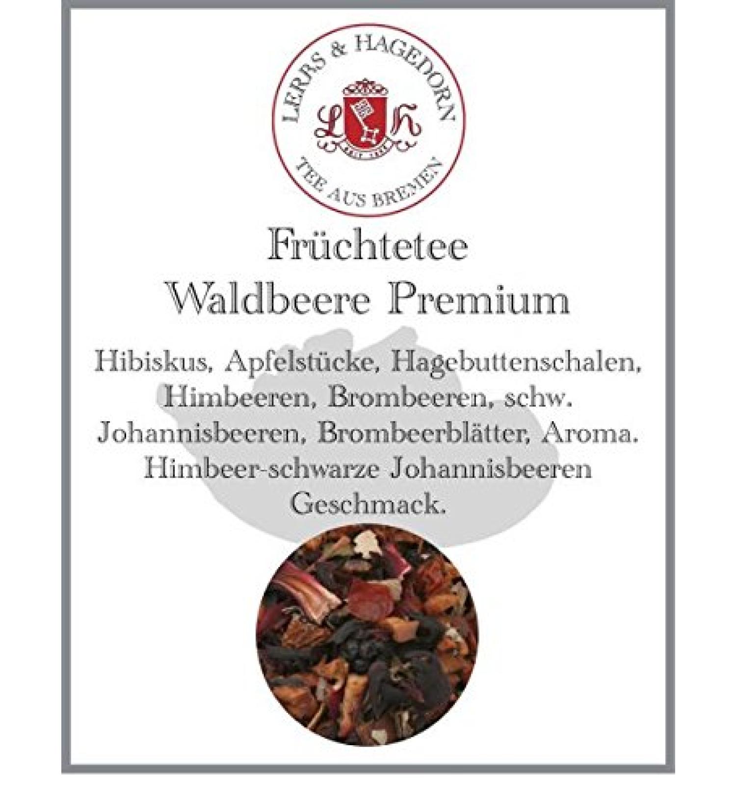  Lerbs & Hagedorn Lerbs & Hagedorn Premium Forest Berry Fruit Tea | Black Raspberry Flavour 1kg (approx 50 liters) Ibiscus Apple Pieces Rosehip - Buy Online on GoSupps.com