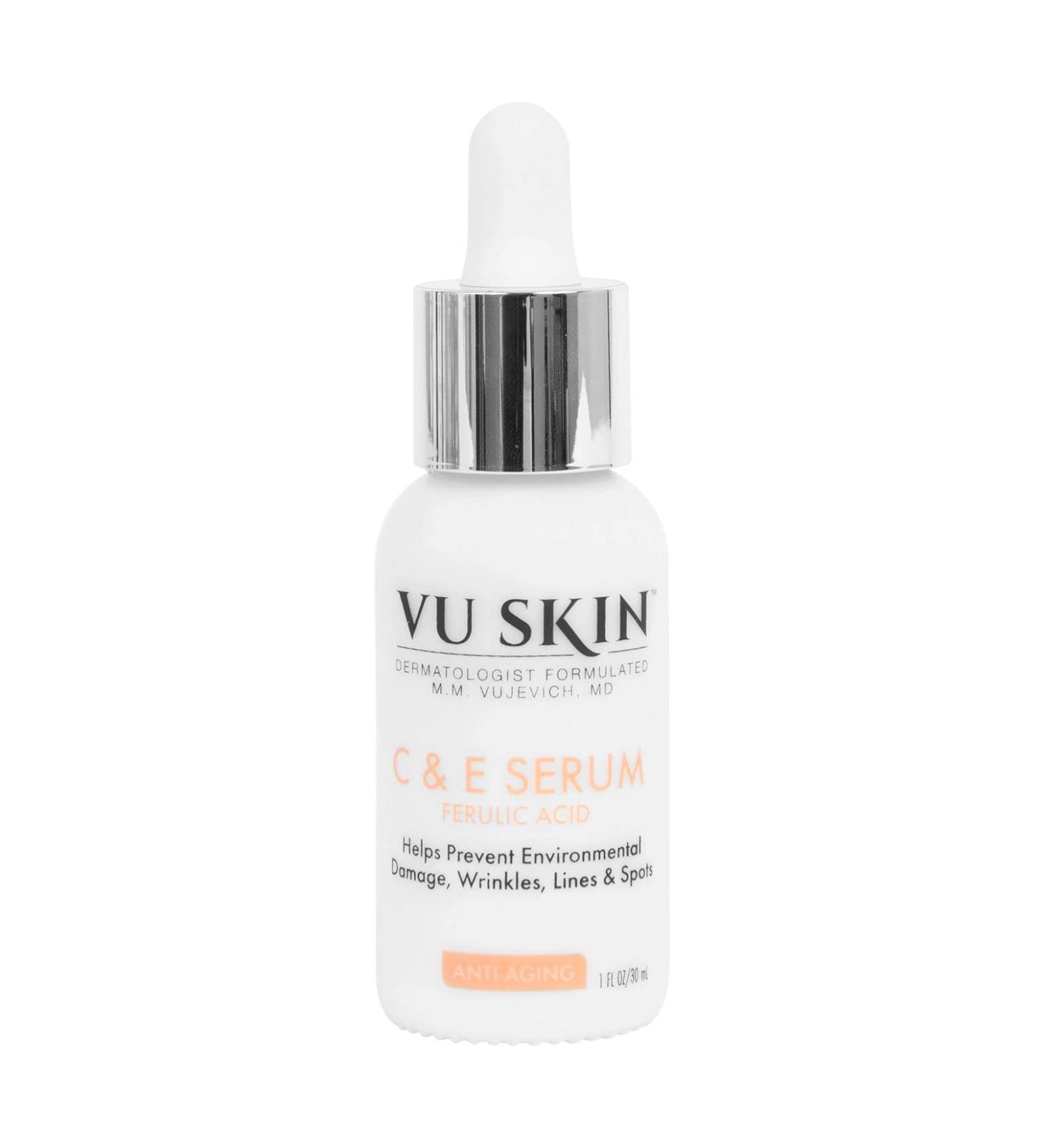 VU Skin Vitamin C & E Serum with Ferulic Acid | Anti-Aging & Dark Spot Corrector | Hydrating Facial Moisturizer for Men & Women (1 oz) - International Shipping Available - Buy Online on GoSupps.com