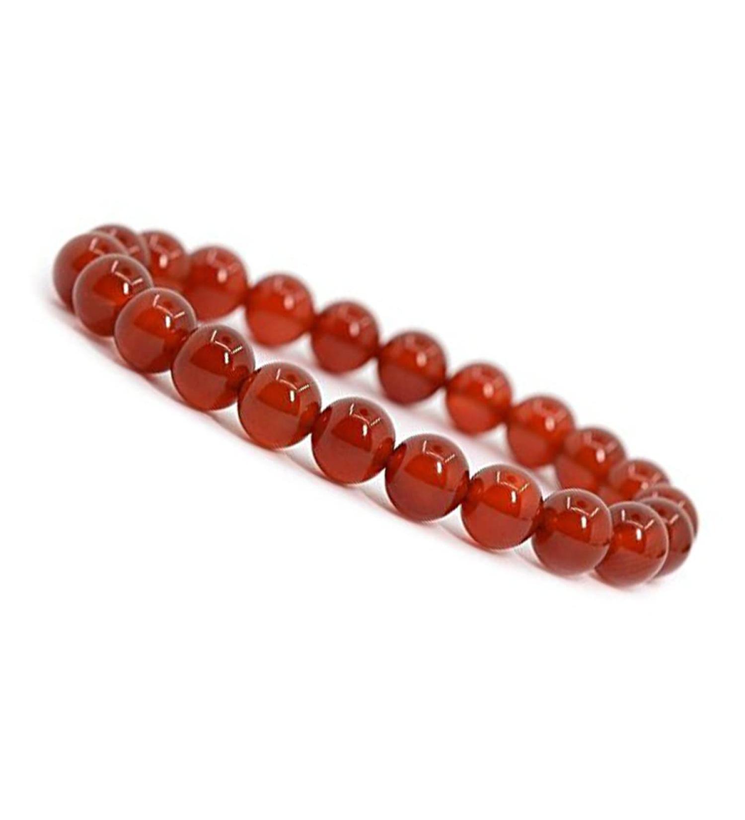 Emilys Gems Power - Chakra Bracelets | Stretchable | 8mm Natural Stone - For your well-being Red Agate