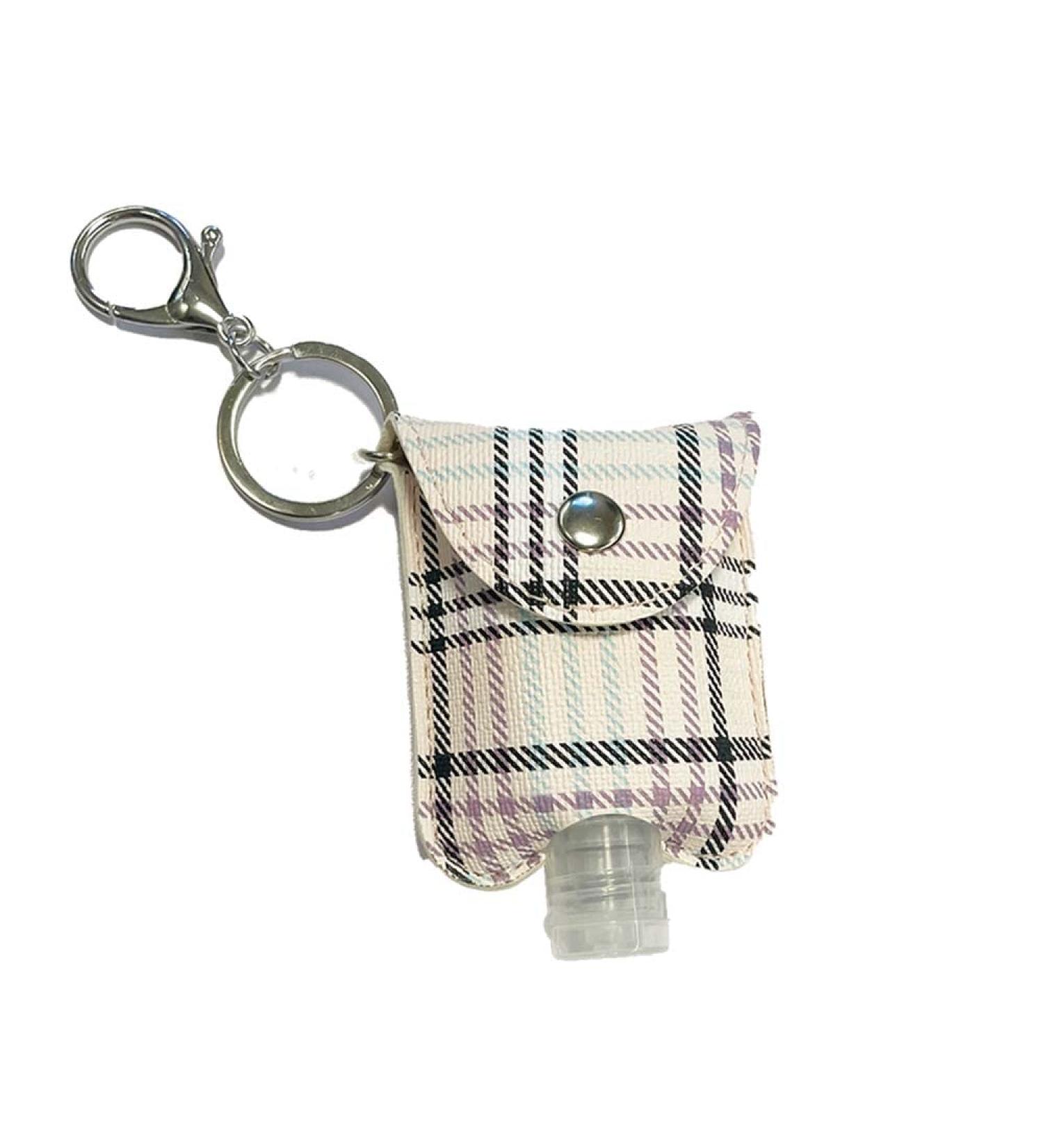 Travel Size Bottle Case Hand Sanitizer Holder Carrier Bag - Portable Mini Waist Bag for Liquid Storage - Clip On Belt Loop Backpack and Purse - Includes Empty Flip Cap 2 oz. Reusable Bottle Purple