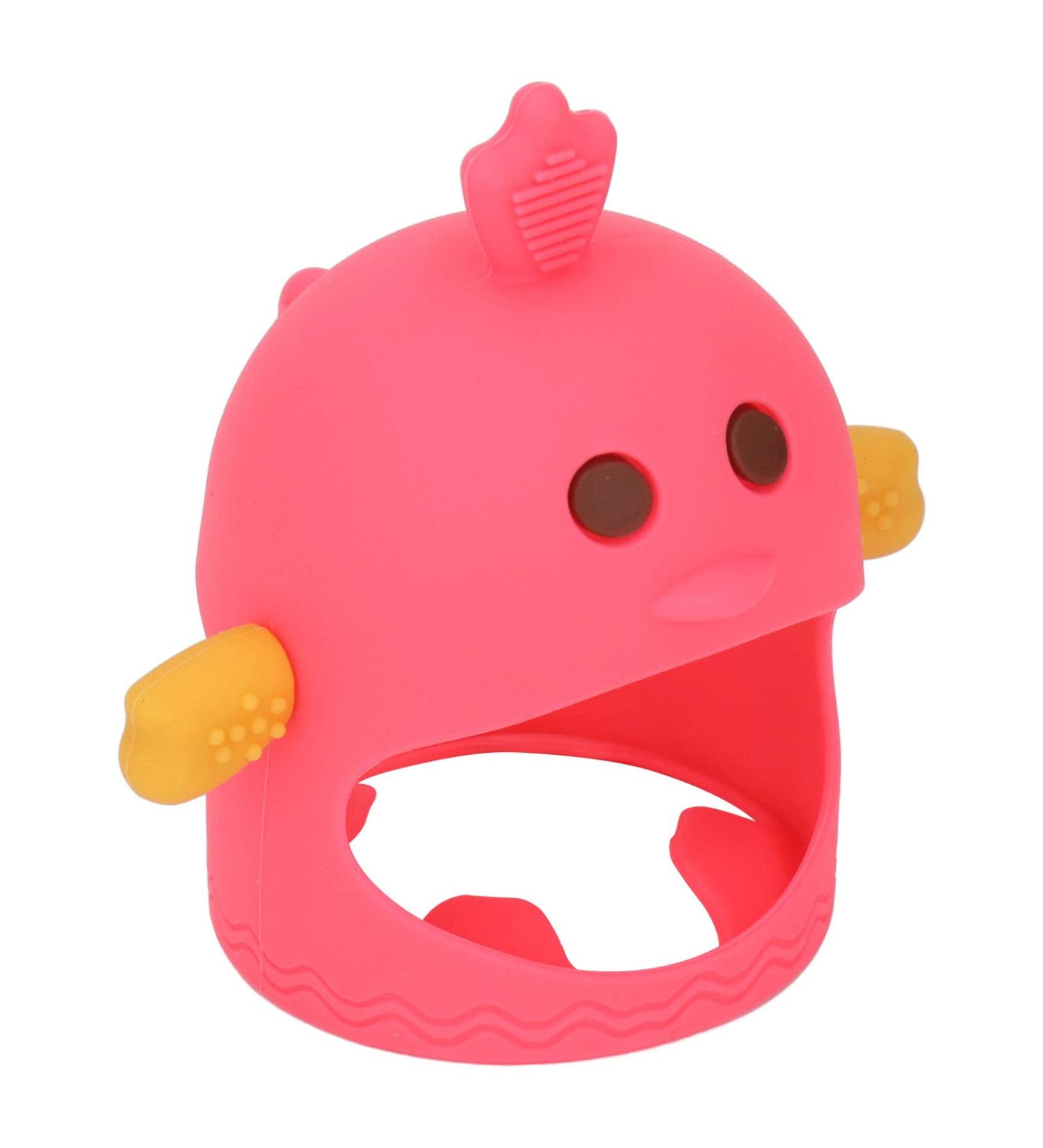 Handheld Pacifier Chew Toy - Silicone Portable Baby Teether & Soother | Watermelon Red - Buy Online on GoSupps.com