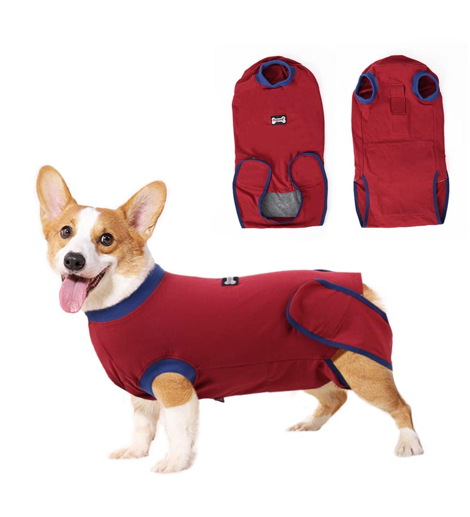 Vanansa Dog Post Surgery Suit - Recovery Onesie for Large Medium Dogs - Red XL - Buy Online on GoSupps.com