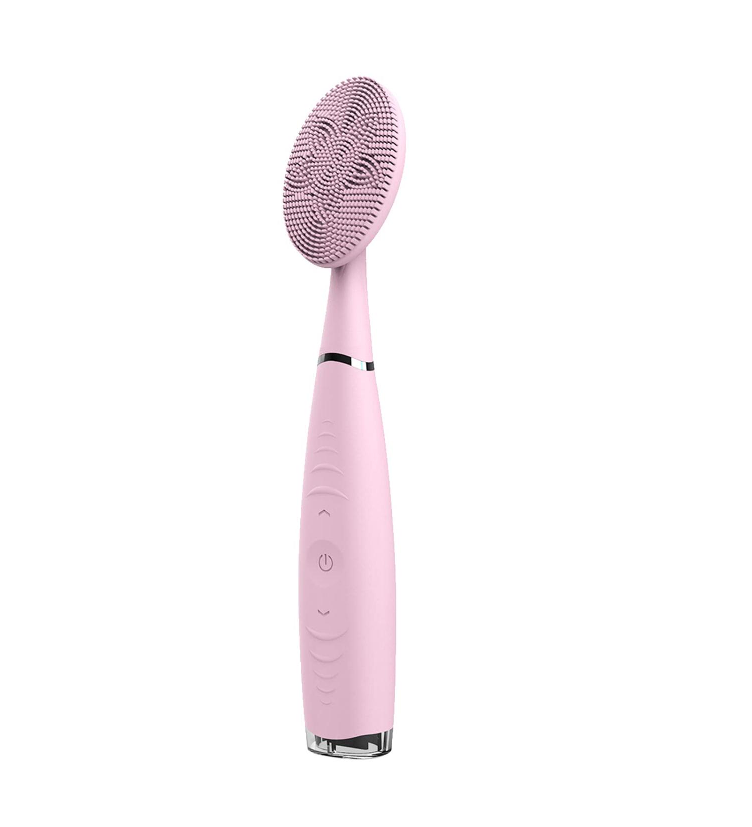 Silicone Sonic Face Cleaning Brush - 5 Adjustable Speeds Waterproof Rechargeable Deep Cleanser & Gentle Peeling Massager (Pink) - Shop Internationally! - Buy Online on GoSupps.com