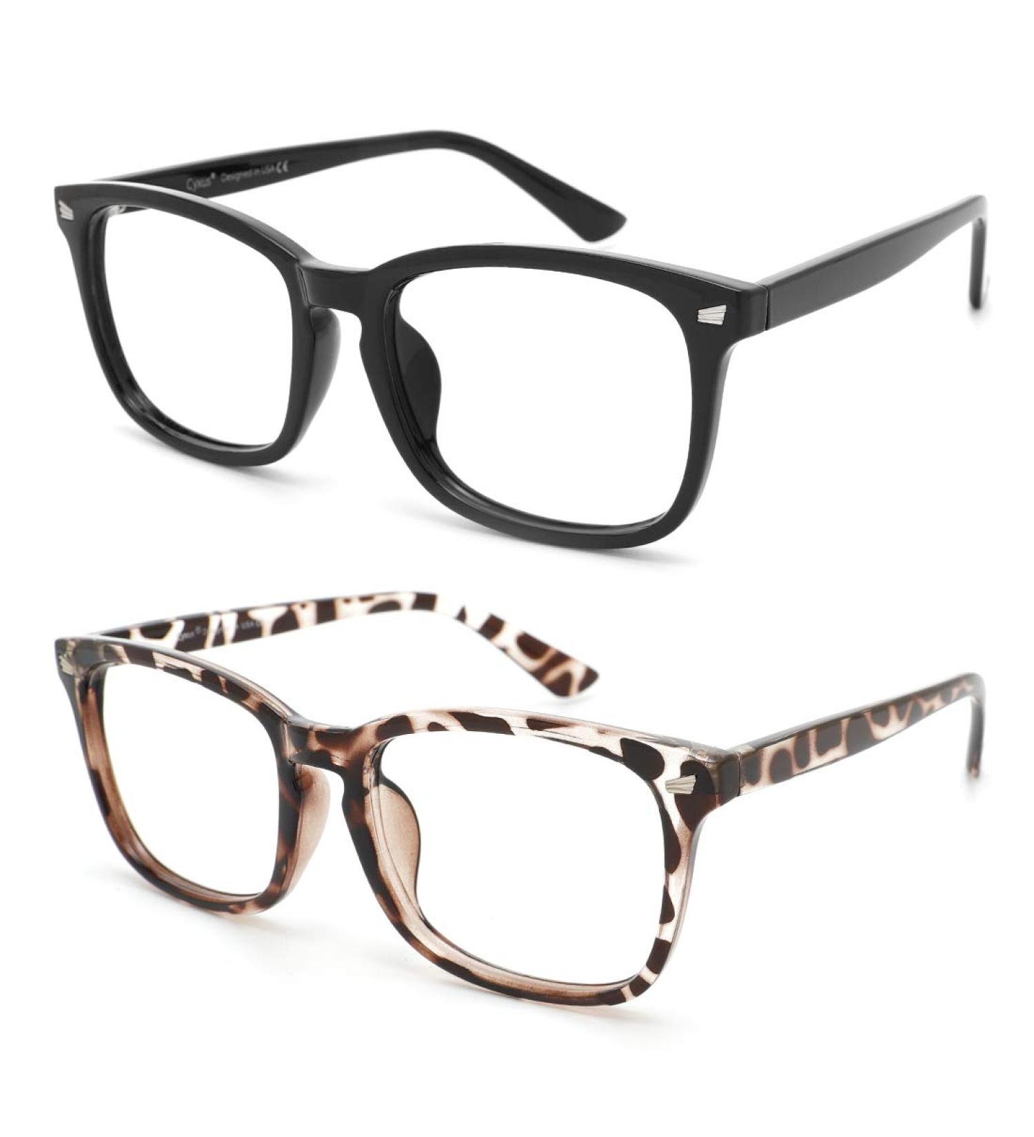 Cyxus Blue Light Filter Glasses - Stylish Anti-Blue Light Eyewear for Screens - 15 Black & Leopard - No Prescription Needed - International Shipping Available - Buy Online on GoSupps.com