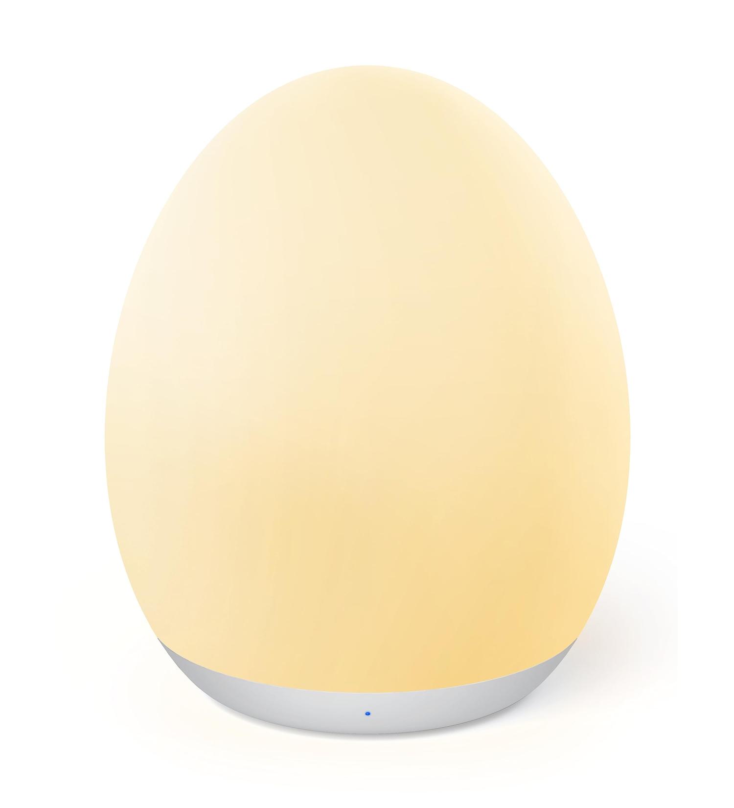 Synighty Dimmable Silicone LED Night Light for Children - 8 Color Changing 1-Hour Timer Memory Function Type C Charging - Perfect Egg-Shaped Bedside Lamp for Breastfeeding (White) - Buy Online on GoSupps.com