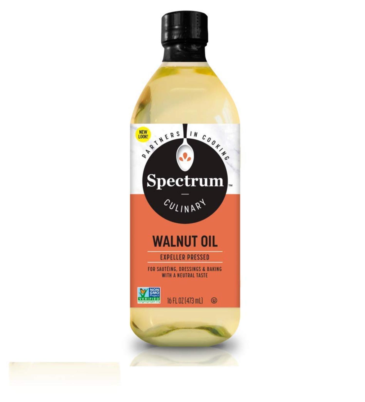 Spectrum Naturals Refined Walnut Oil 16 oz - Pure & Versatile Cooking Oil - Buy Online on GoSupps.com