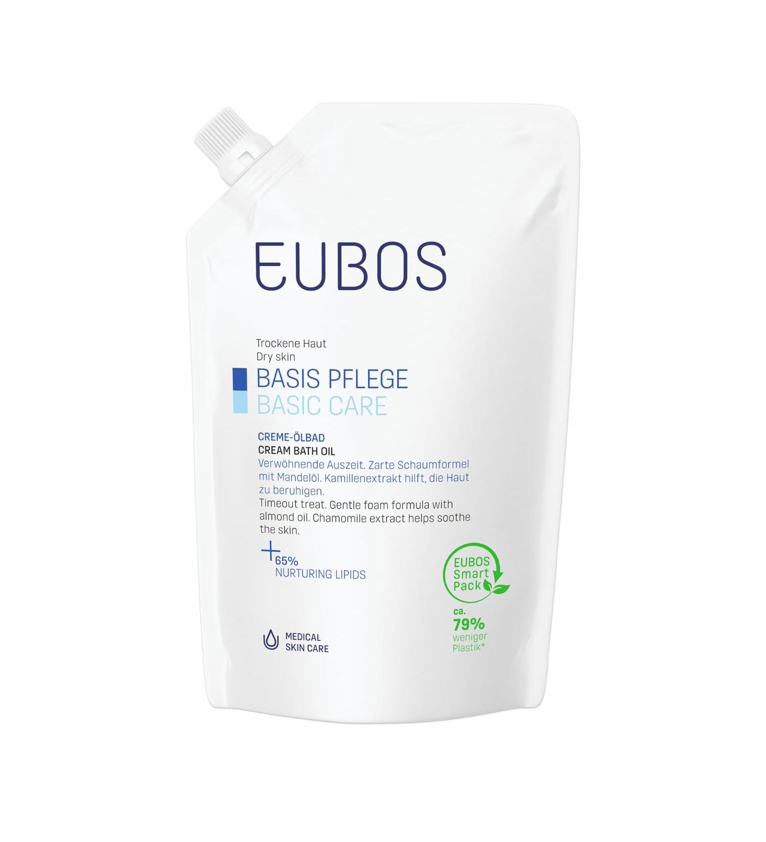 Eubos Creme Oil Bath 400ml | Hydrating Bathing Concentrate for Dry Skin | Dermatologically Tested | Includes Advantage Storage Bag - Buy Online on GoSupps.com