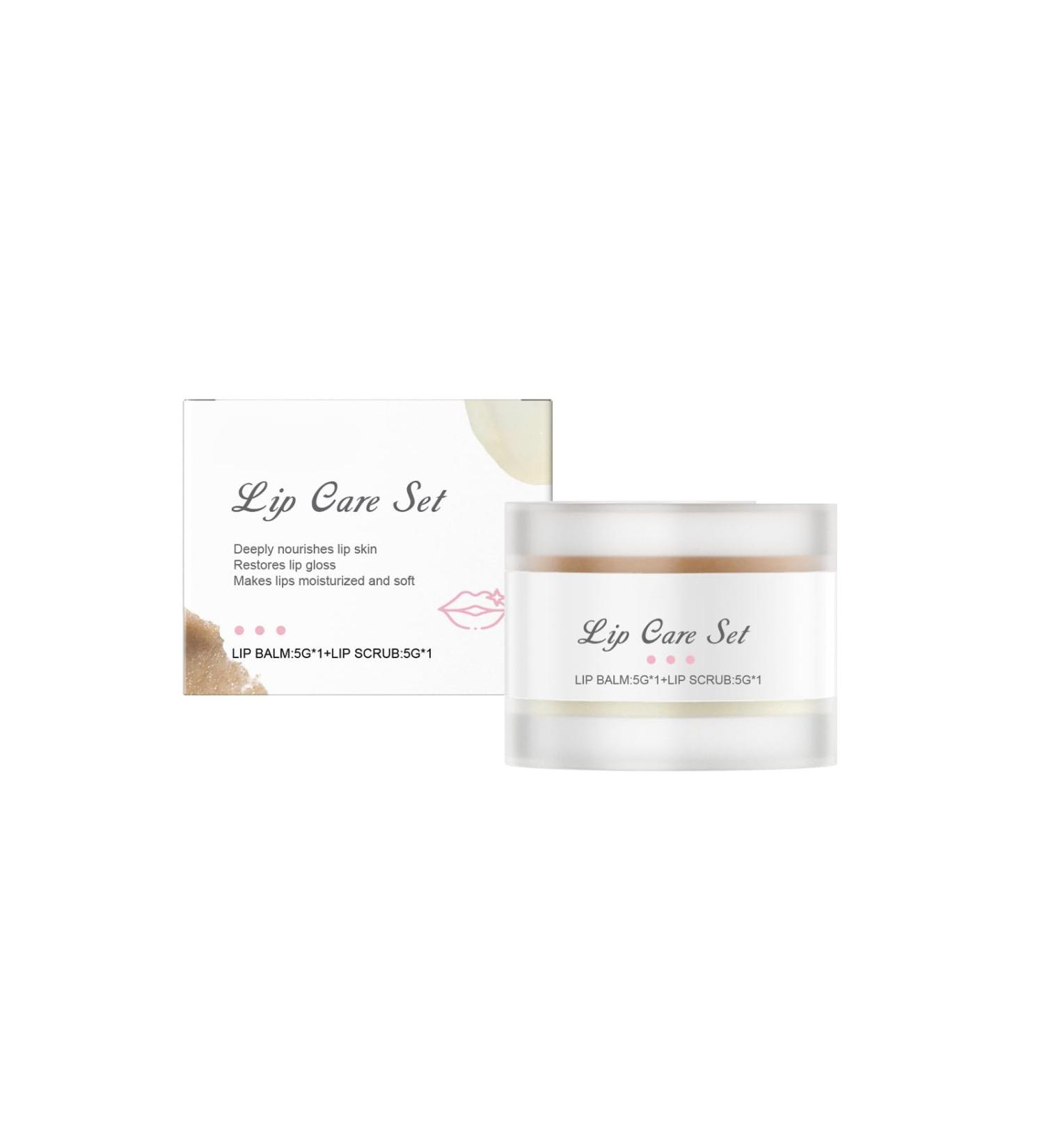 Lip Care Duo Set Hydrating Lip Balm & Gentle Lip Scrub 2-Step Daily Lip Care Routine 5g Each / 0.18 oz Each - Buy Online on GoSupps.com
