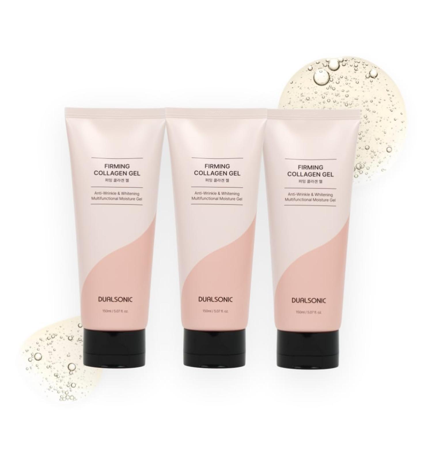 DUALSONIC Firming Collagen gel for Face & Body - Hydrating Moisturizing Beauty Device Booster for All Skin Face Massage gel Hyaluronic Acid Ceramides Korean Skin Care 150ml 3ea - Buy Online on GoSupps.com
