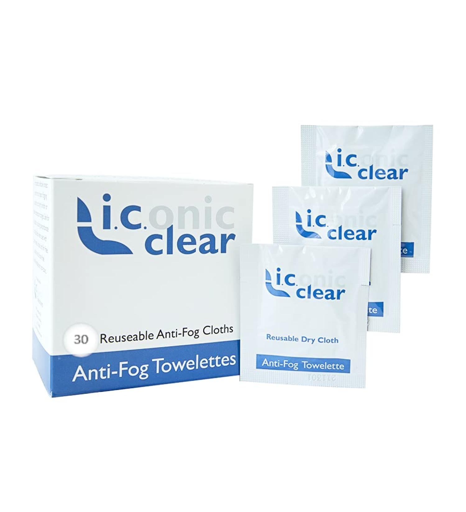 Iconic Clear Premium Antifog Wipes - 30ct Box (150 Uses) | Reusable & Long-lasting - Buy Online on GoSupps.com