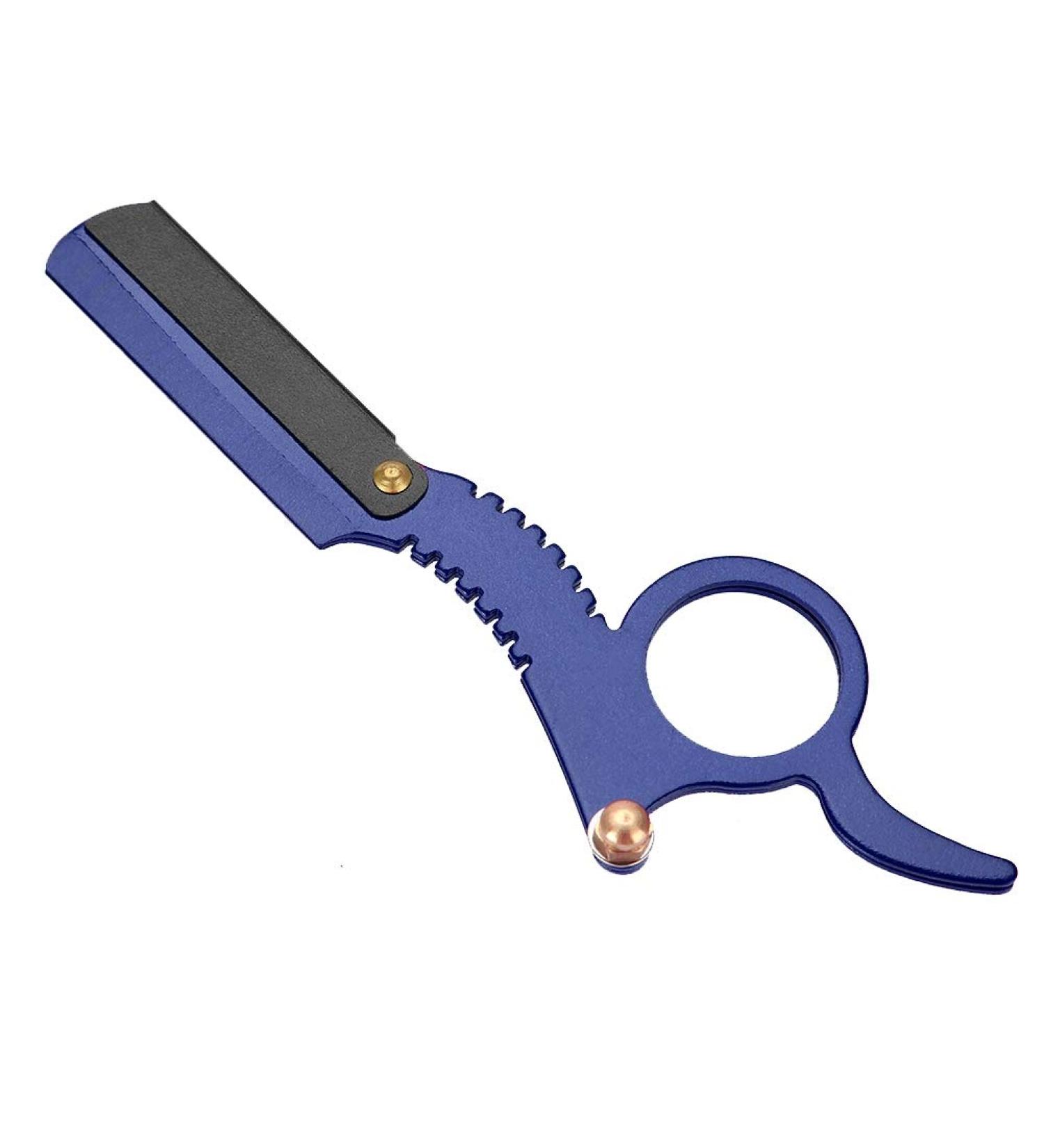 Professional Straight Edge Razor Holder for Men - SYH & AQYE Barber Razor with Easy Blade Replacement (Blue) - Buy Online on GoSupps.com