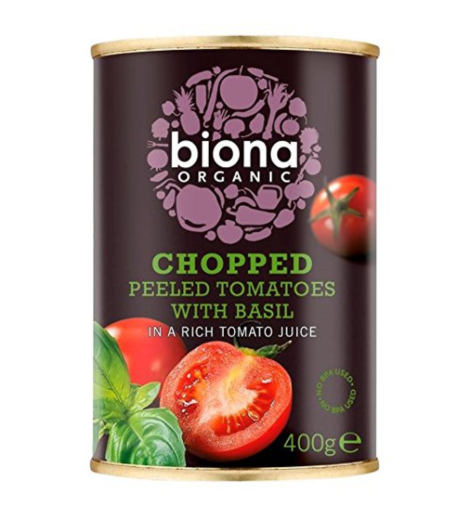 Biona Biona Organic Chopped Tomatoes with Fresh Basil 400g