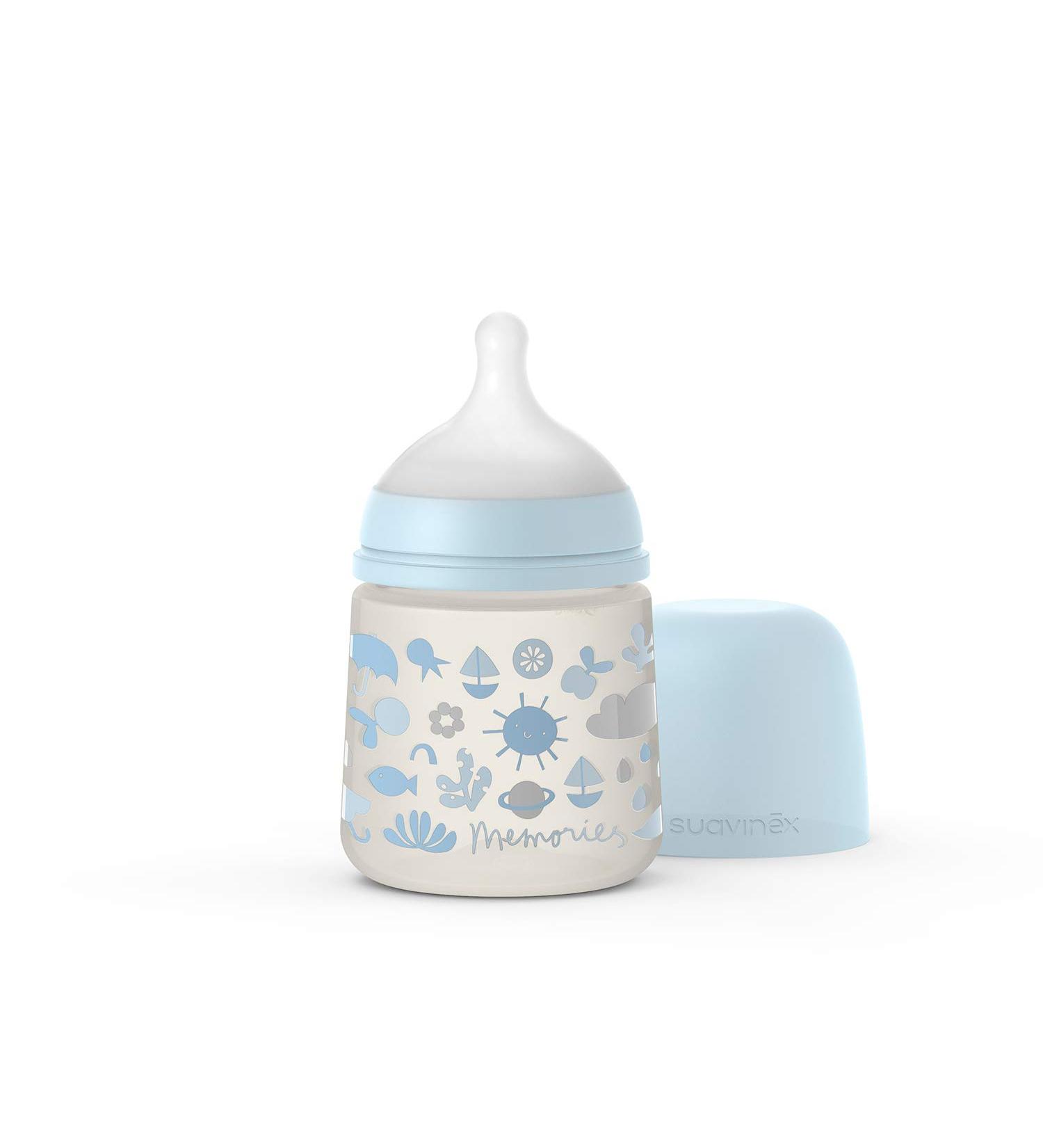 Suavinex Symetrique SX Pro S Memories Baby Bottle 150ml - Blue 1 Pack | International Shipping Available - Buy Online on GoSupps.com