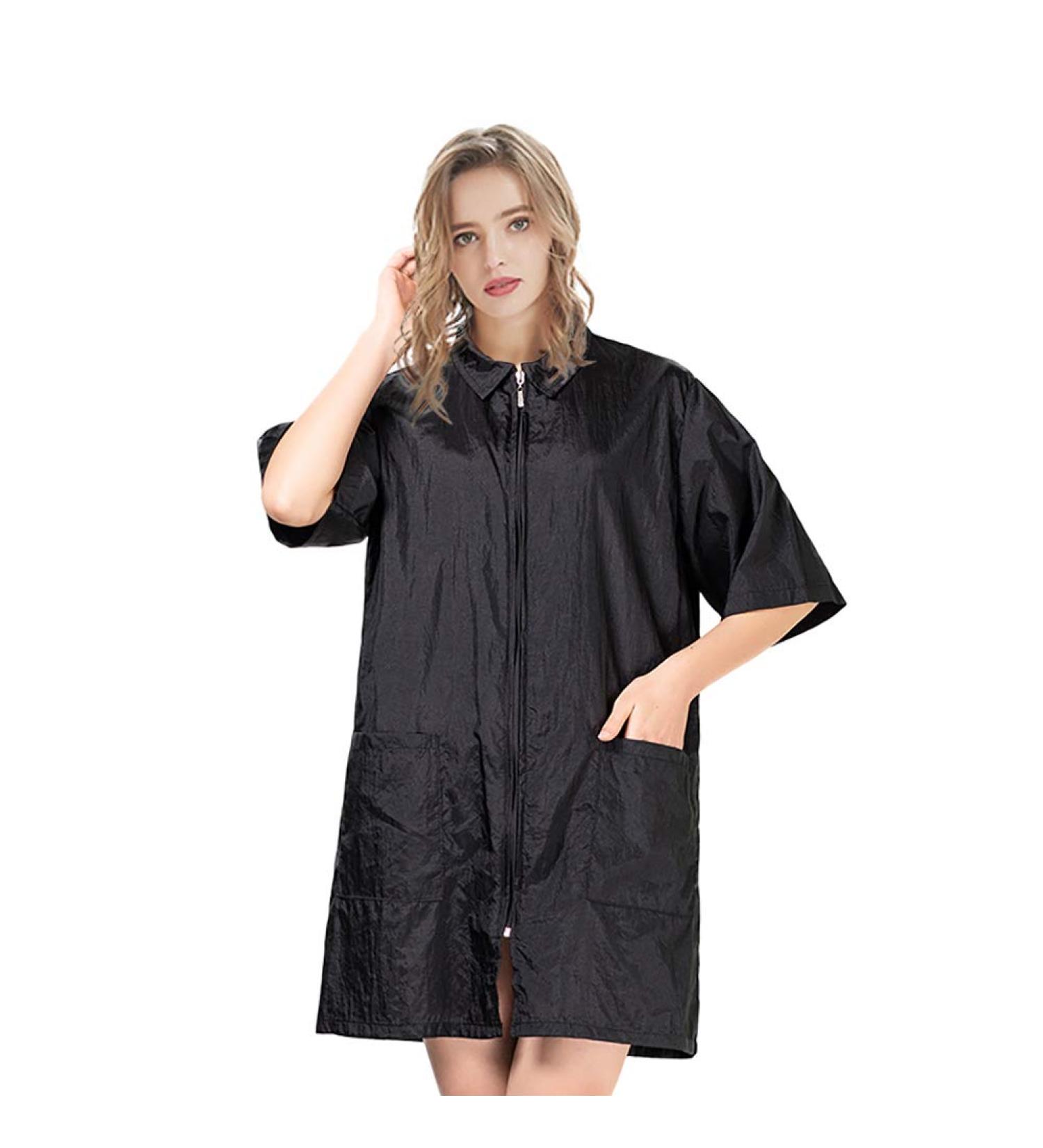 TOPTIE Hair Grooming Smock Jacket Haircut Cape Apron Vest - Black-M Medium - Buy Online on GoSupps.com