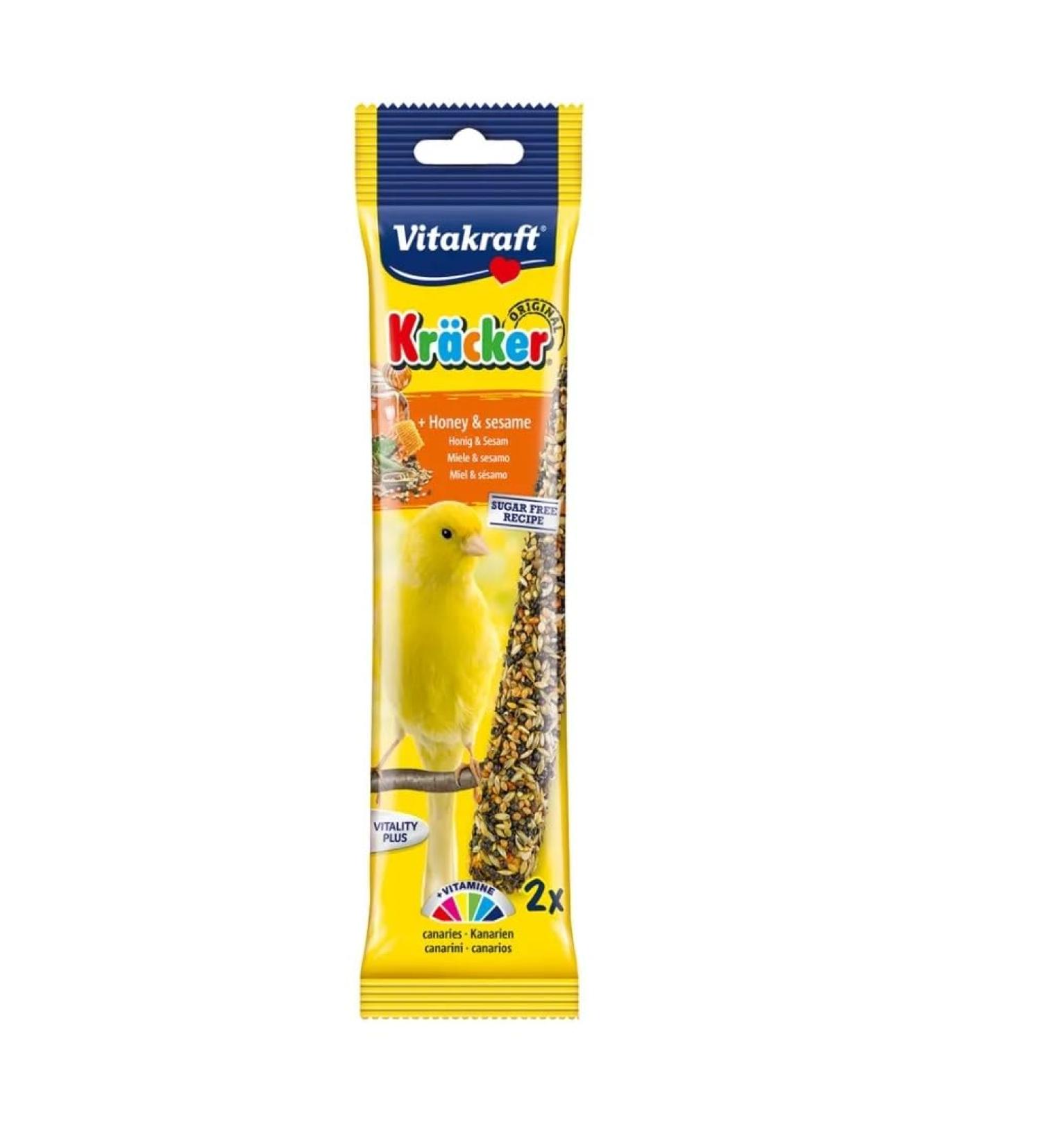 VITAKRAFT Canary Honey & Sesame Sticks 2pk Boredom Breaker Treat Kracker
