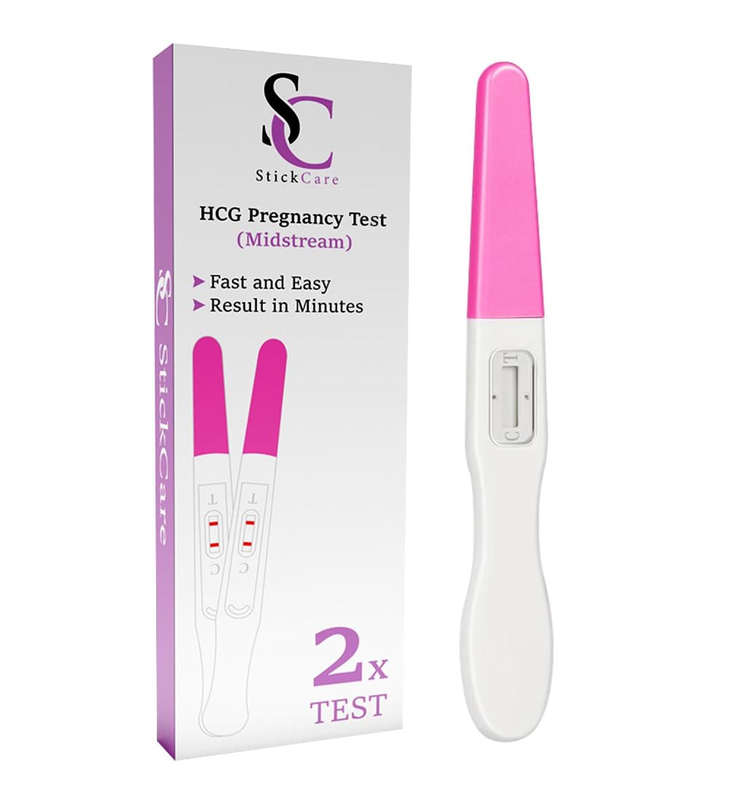 StickCare Pregnancy Test Fast Response Early Detection HCG Pregnancy Midstream Home Test Kit 2 Count (Pack of 1) - Buy Online on GoSupps.com