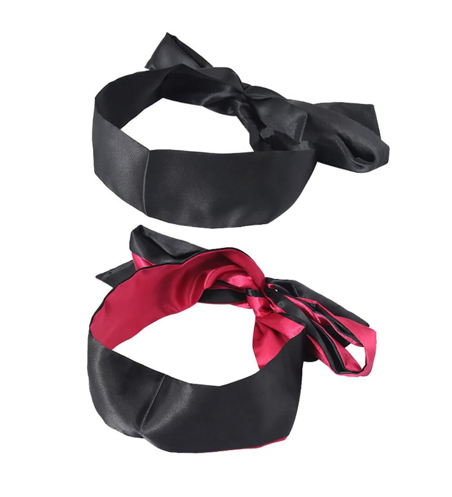 2 Pcs Satin Sleeping Masks - Soft Adjustable Eye Masks for Couples | Silky Light Blocking Sleep Blindfolds - Buy Online on GoSupps.com