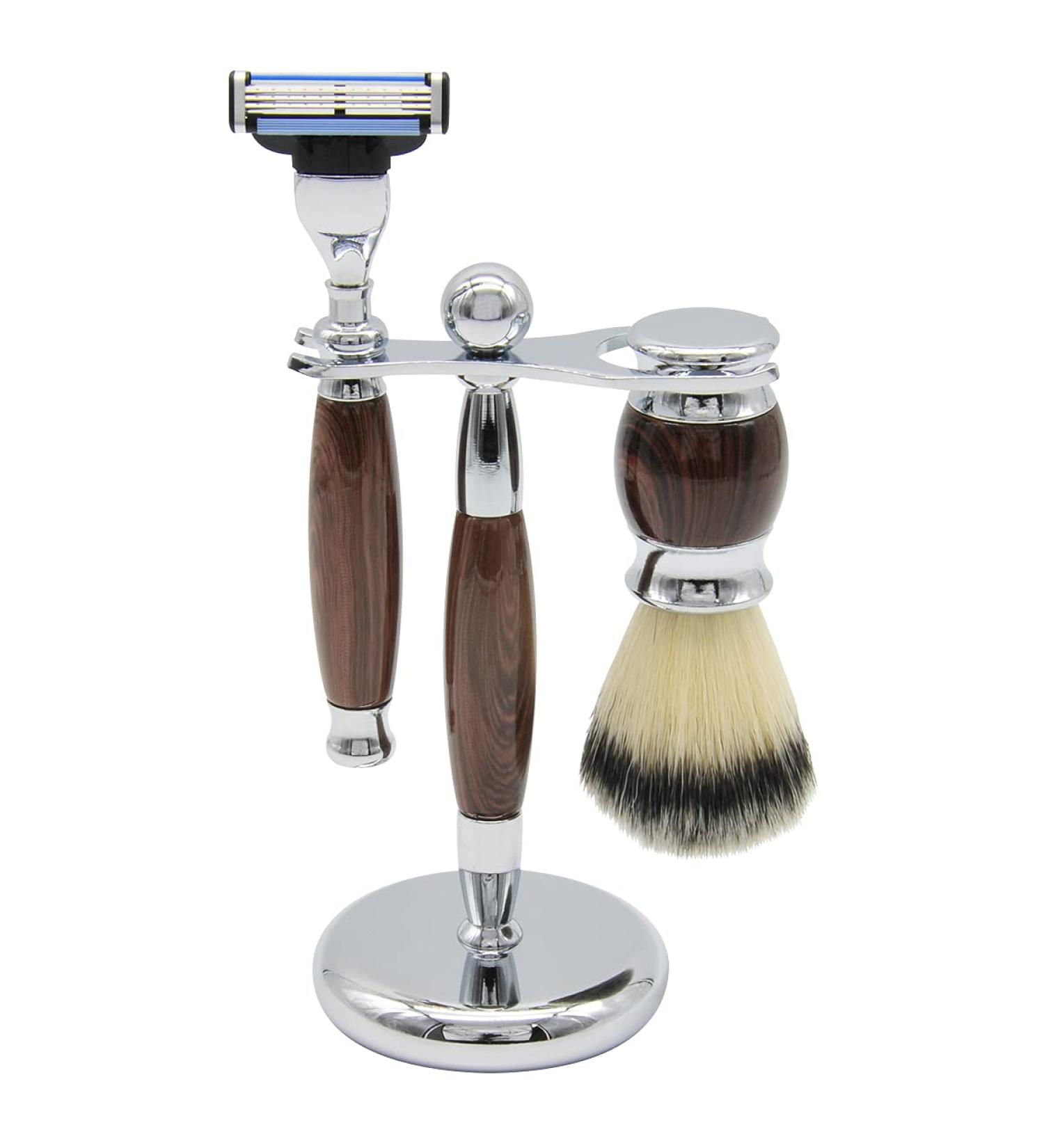 Union Razors SS4W Three Piece Shave Kit | Premium Razor Shaving Brush & Stand for Men - International Shipping Available - Buy Online on GoSupps.com