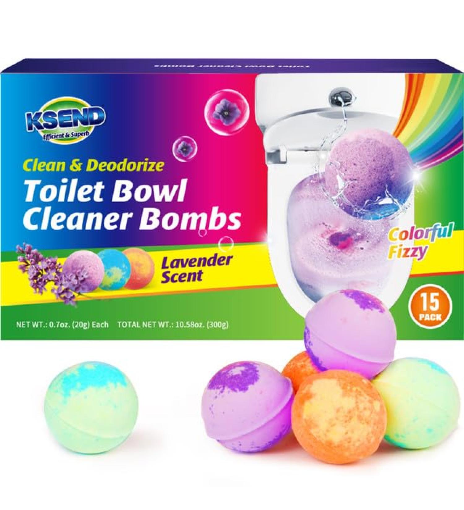 15 Pack Fizzy Toilet Bowl Cleaner Bombs - Natural & Colorful Tablets for Sparkling Toilets | Eco-Friendly Household Cleaning Essential - Buy Online on GoSupps.com